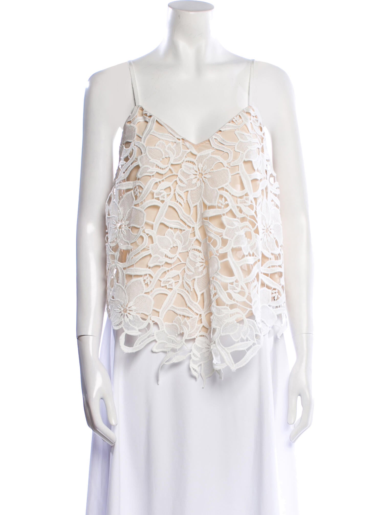 Alice + Olivia Lace Pattern V-Neck Top