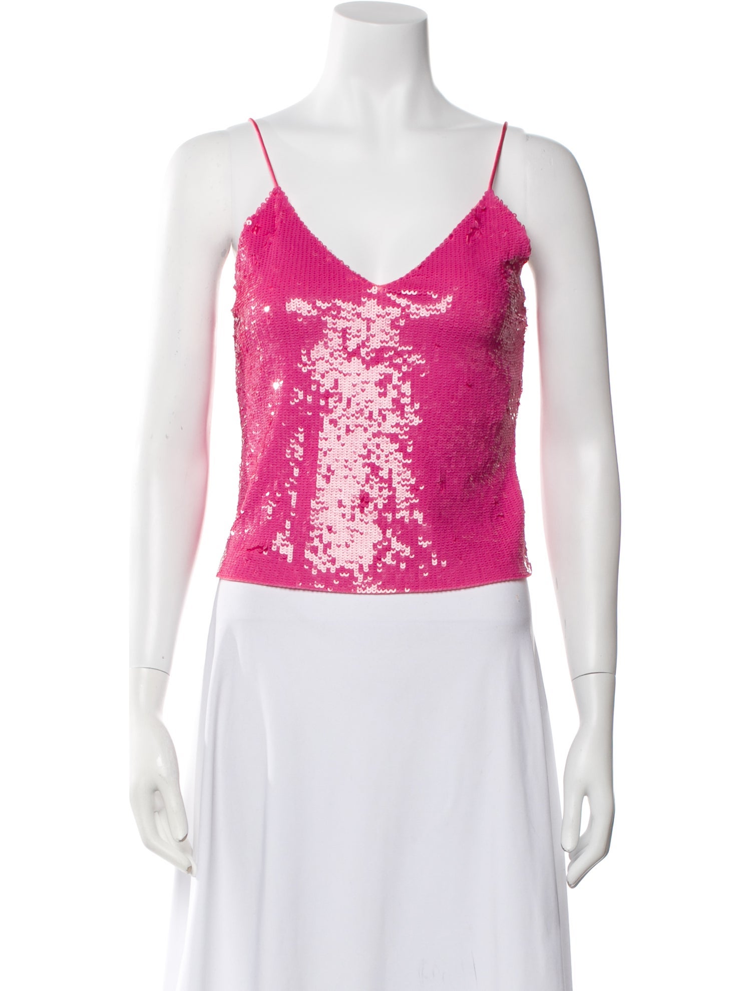 Alice + Olivia Sequin V-Neck Crop Top