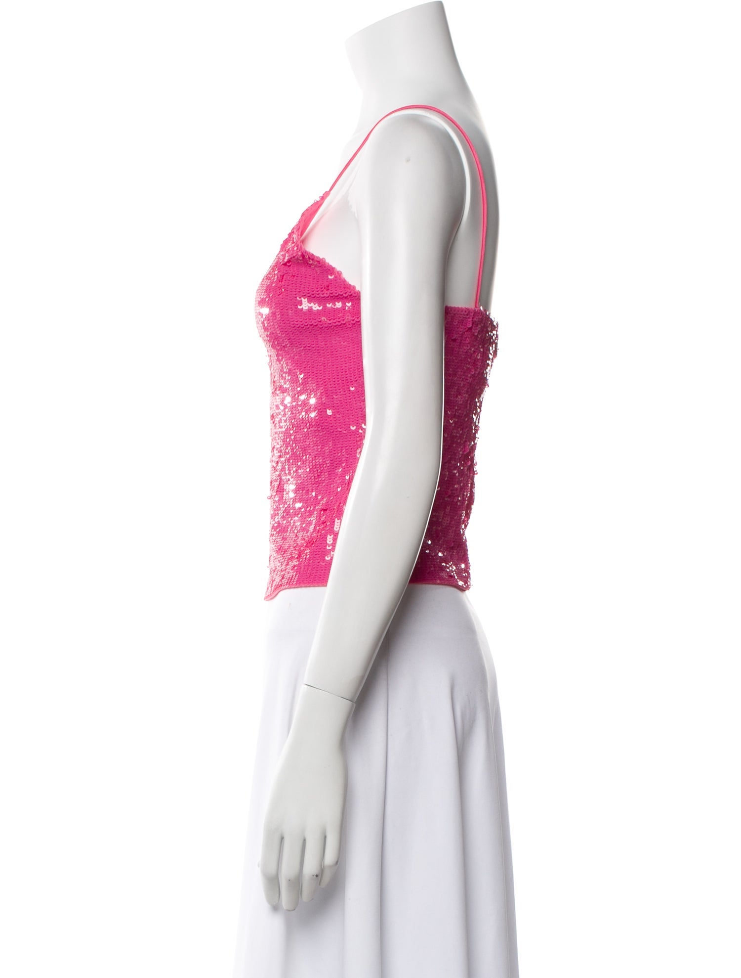 Alice + Olivia Sequin V-Neck Crop Top