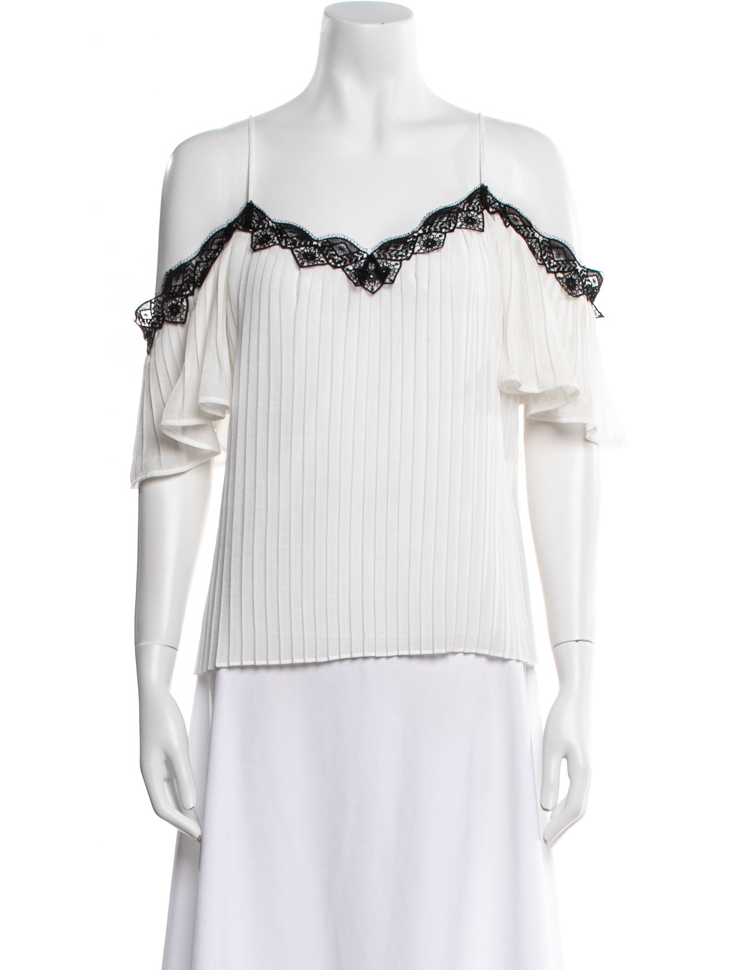 Alice + Olivia Off-The-Shoulder Three-Quarter Sleeve Blouse
