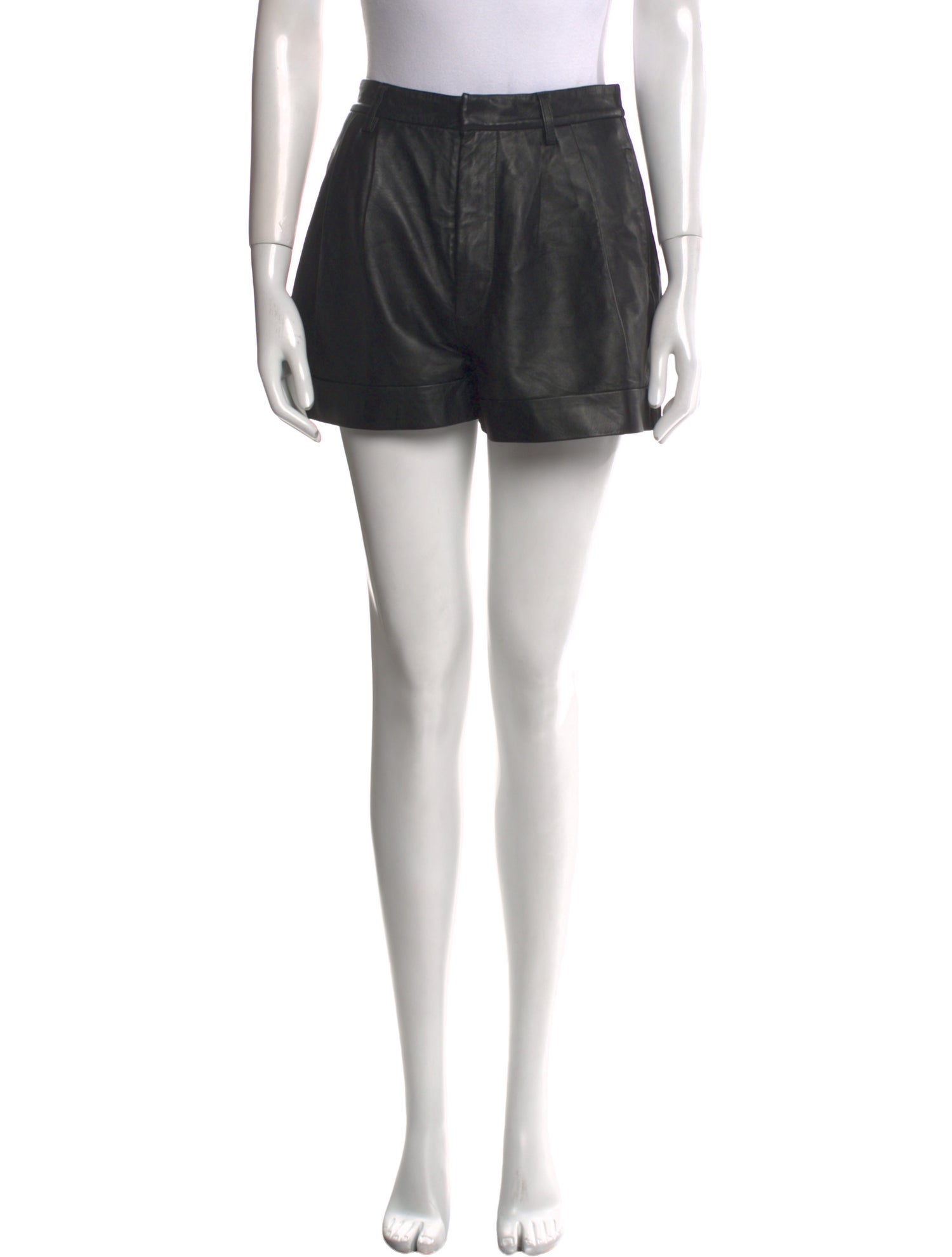 Alice + Olivia Lamb Leather Mini Shorts