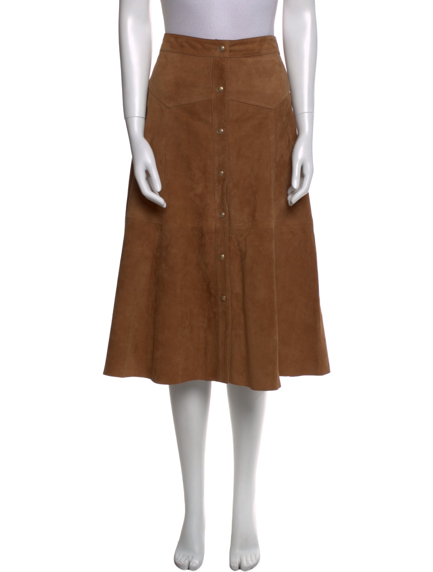 Alice + Olivia Lamb Leather Knee-Length Skirt