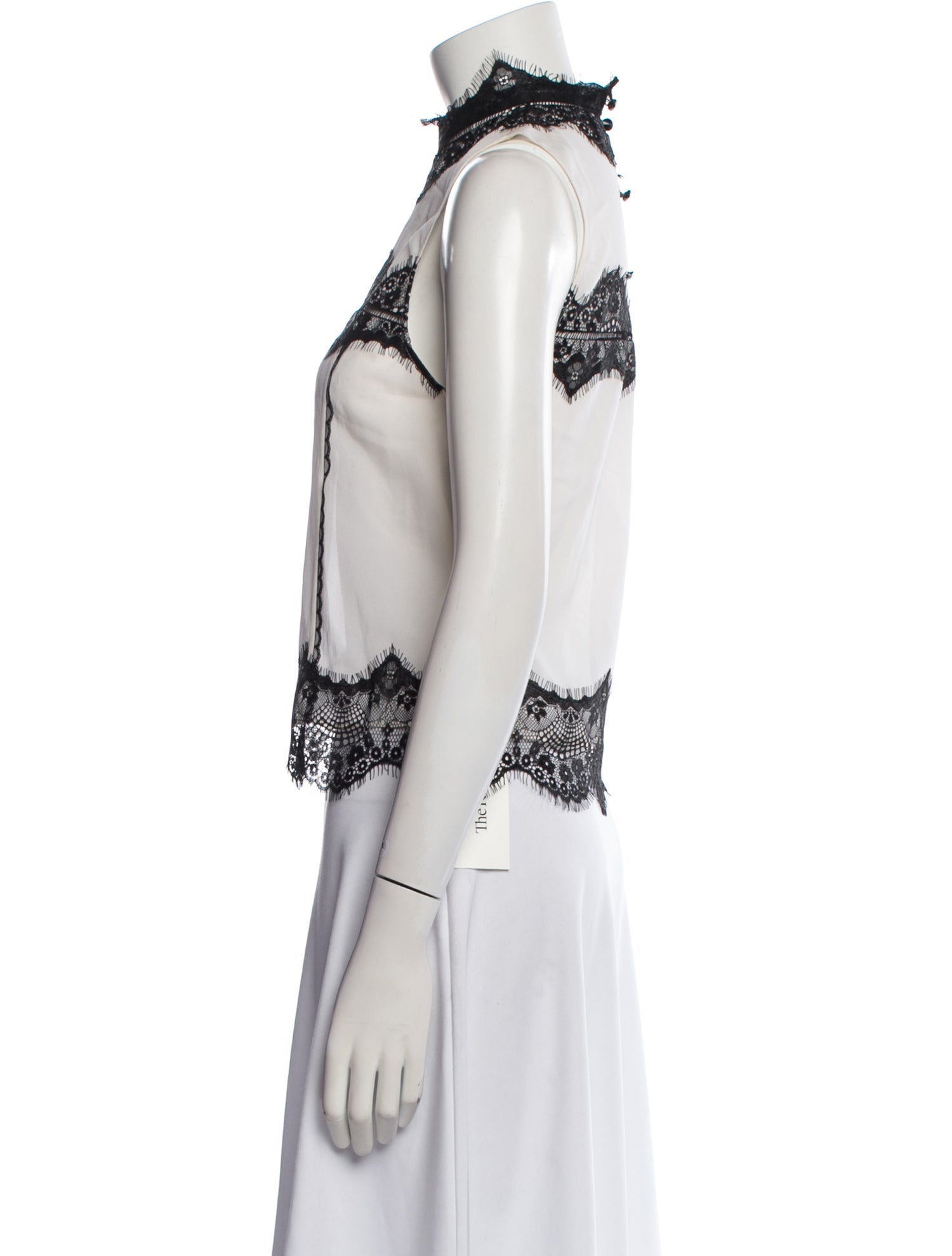 Alice + Olivia Silk Lace Pattern Crop Top