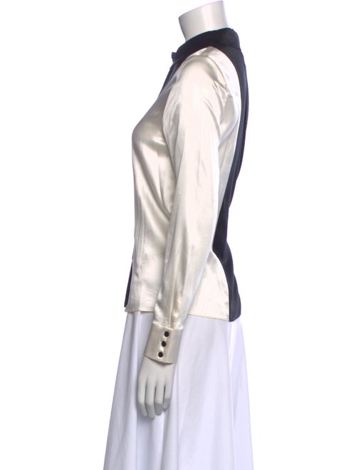 Alice + Olivia Silk Long Sleeve Button-Up Top