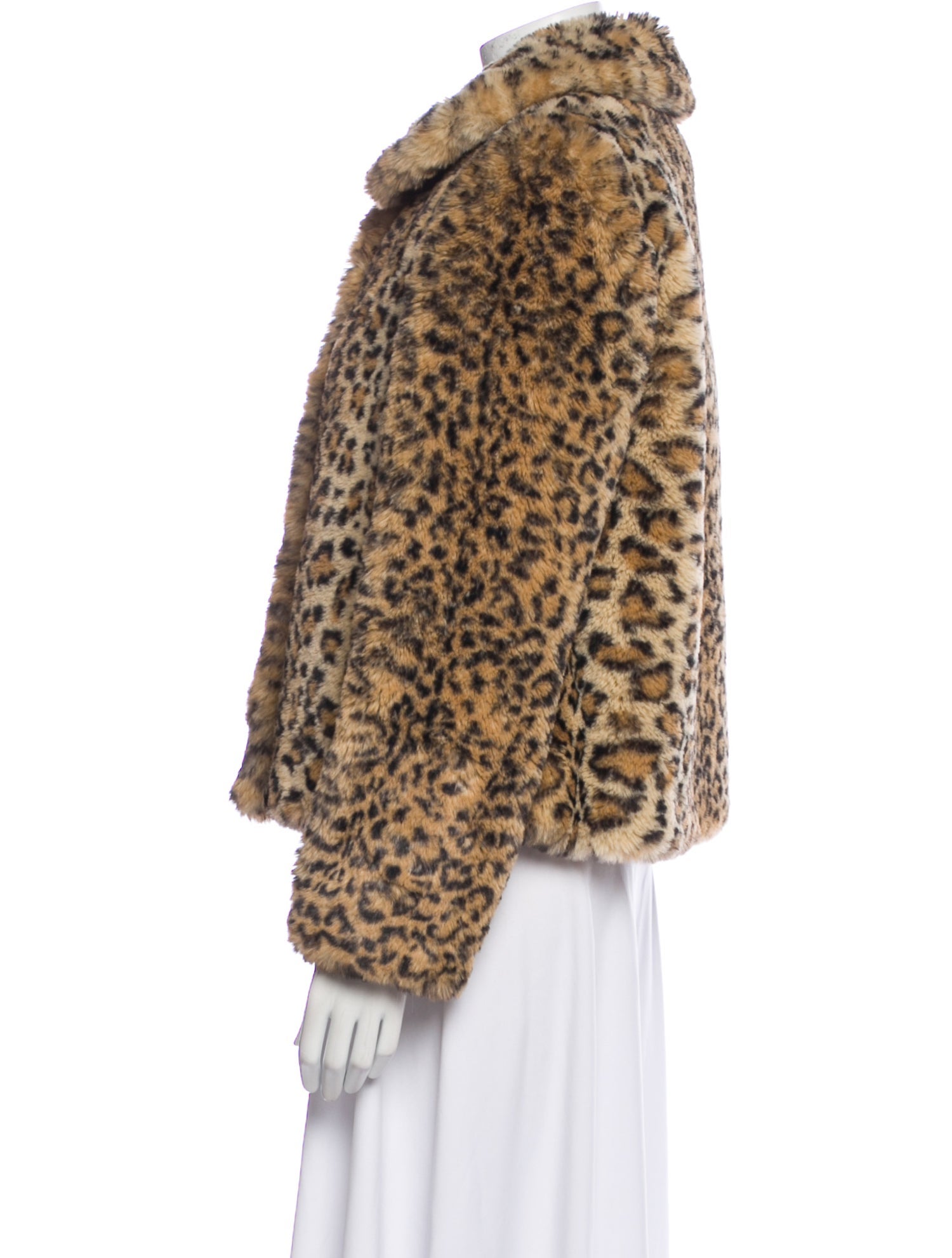 Alice + Olivia Faux Fur Animal Print Faux Fur Jacket