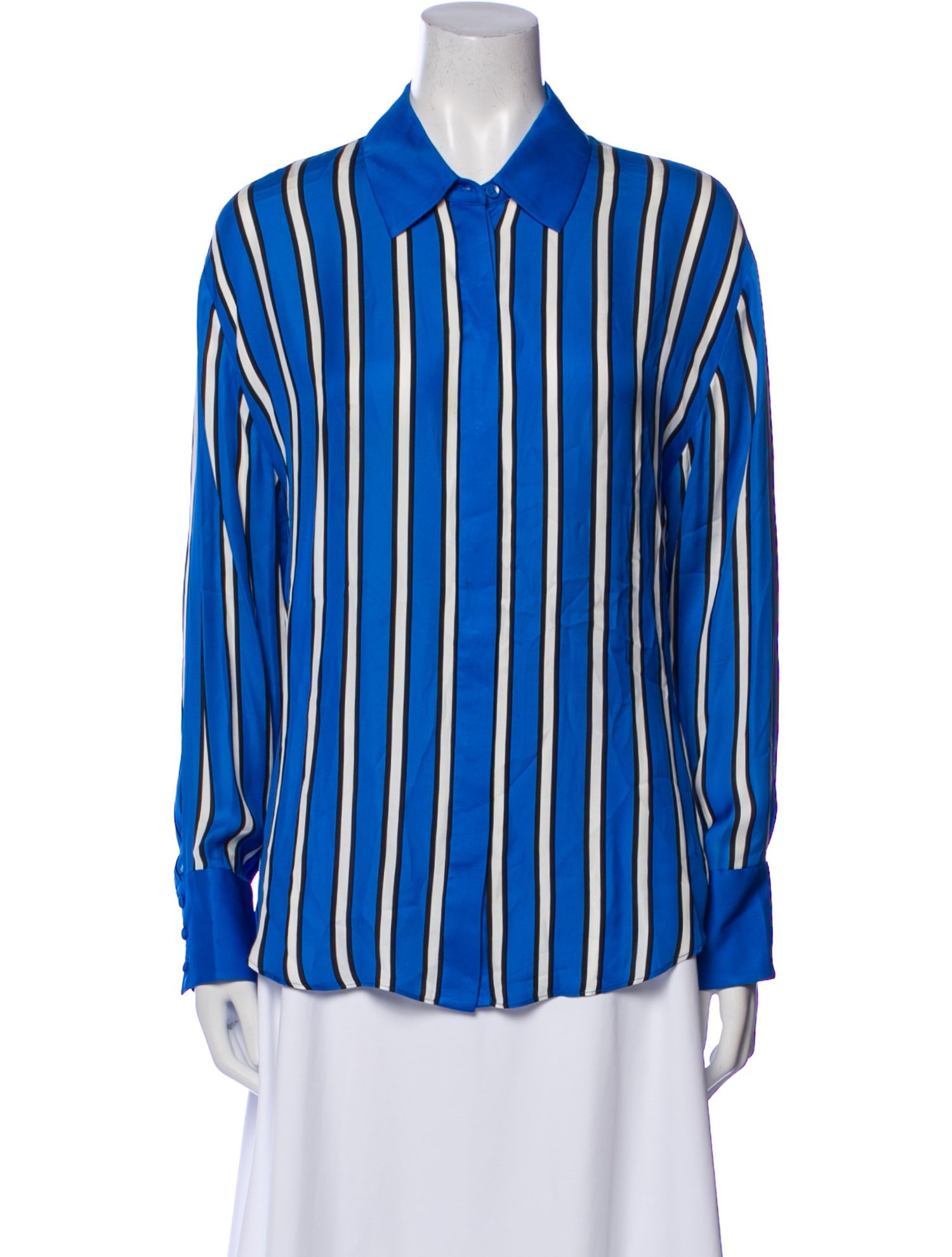 Alice + Olivia Striped Long Sleeve Button-Up Top