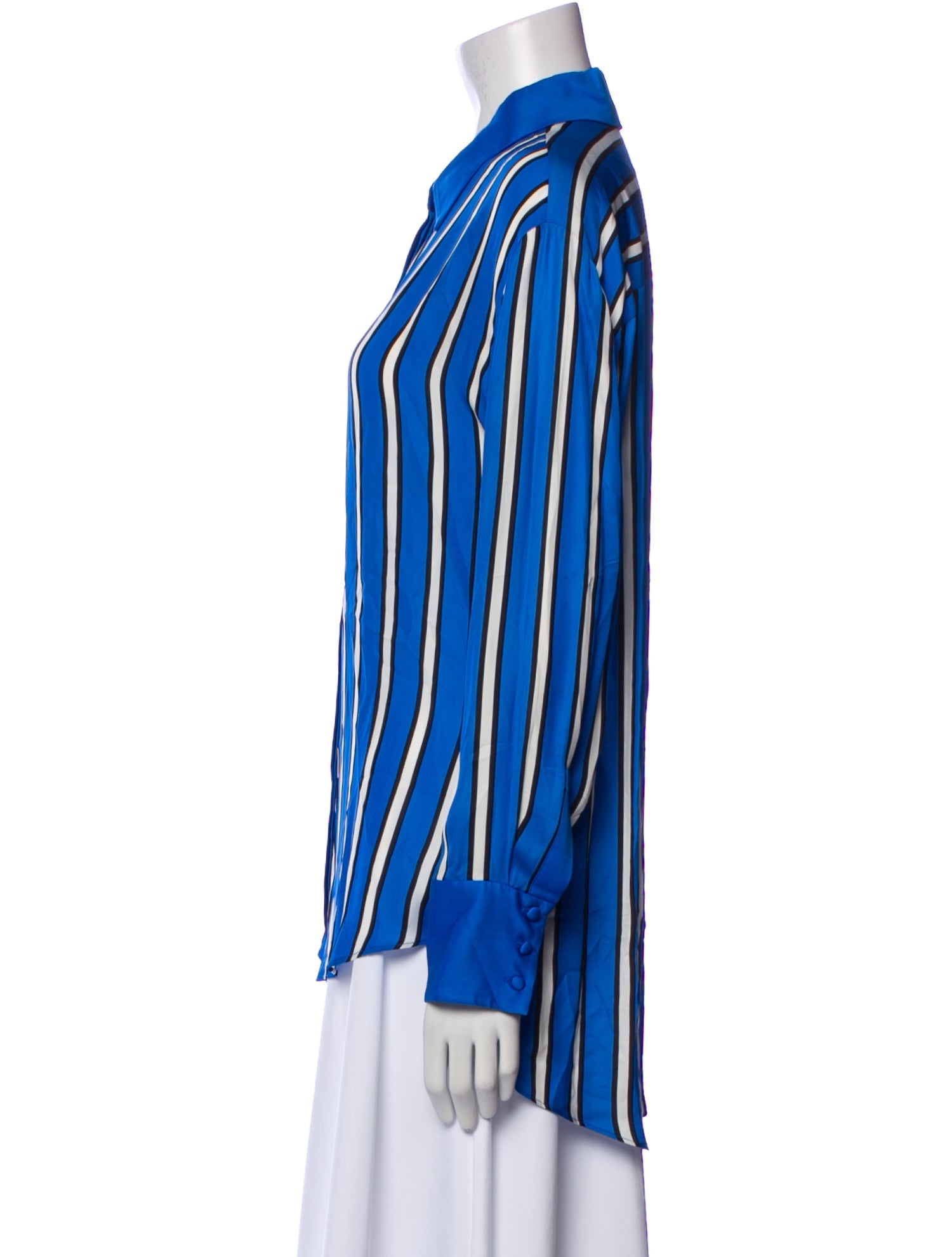 Alice + Olivia Striped Long Sleeve Button-Up Top