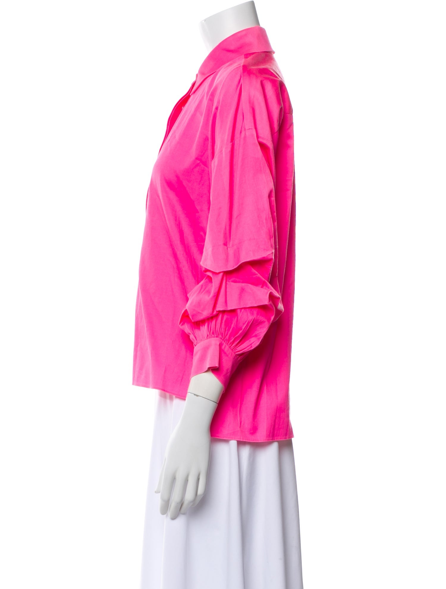 Alice + Olivia Three-Quarter Sleeve Button-Up Top