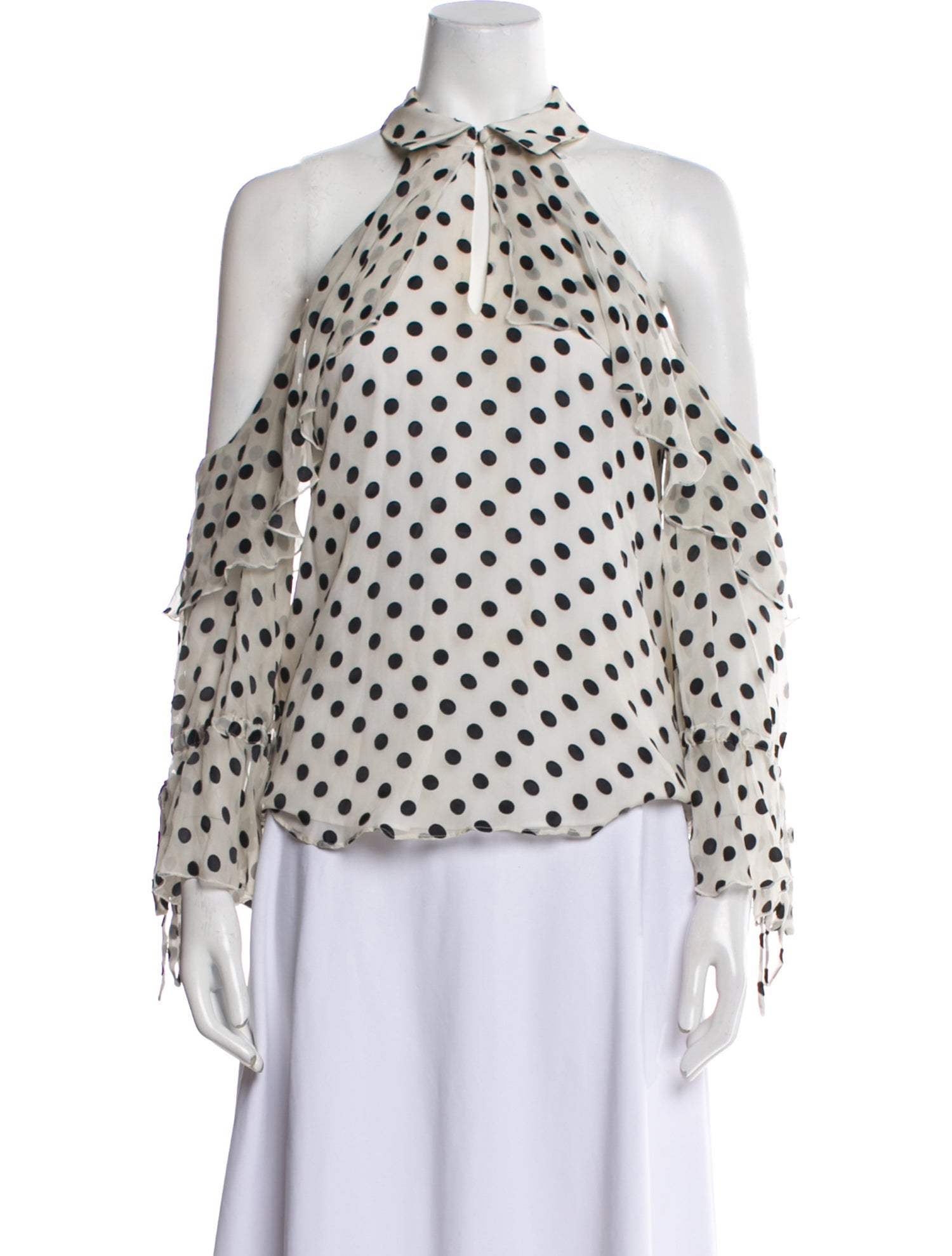 Alice + Olivia Silk Polka Dot Print Blouse