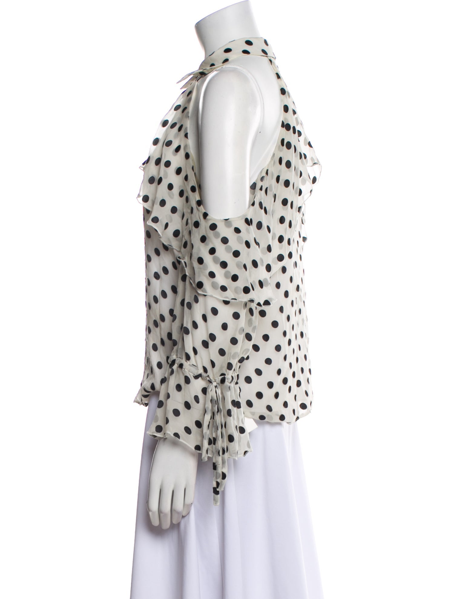 Alice + Olivia Silk Polka Dot Print Blouse
