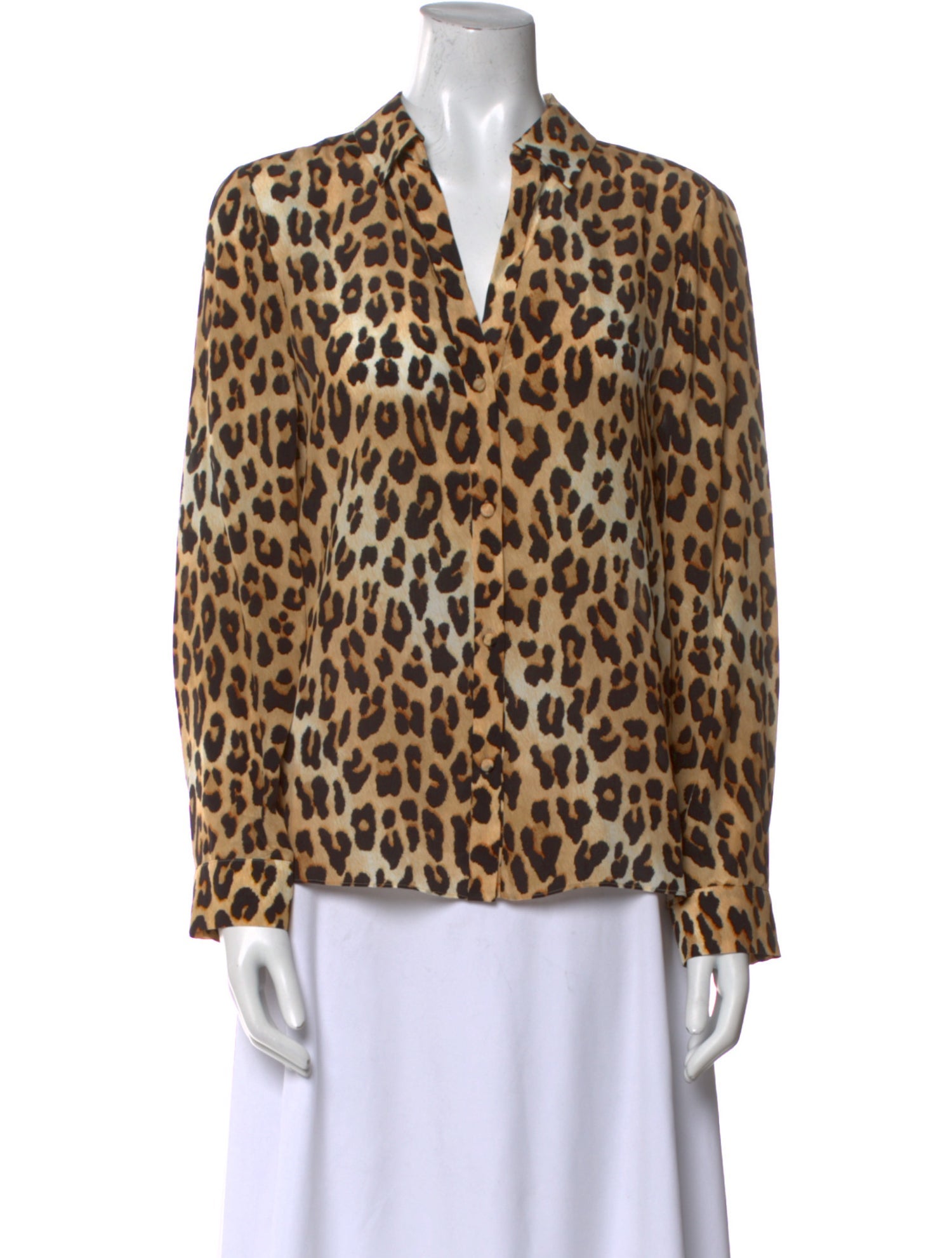 Alice + Olivia Silk Animal Print Polo