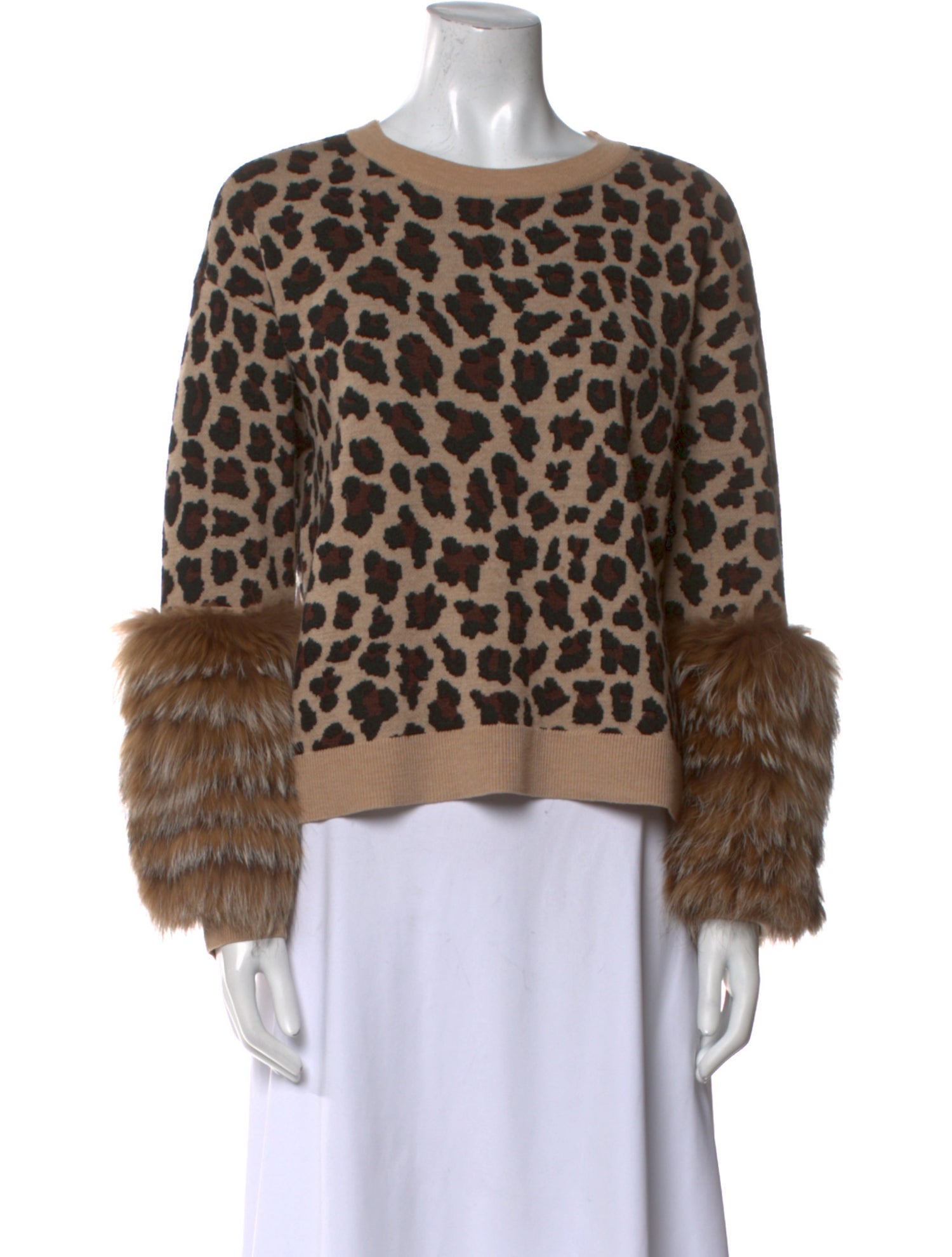 Alice + Olivia Wool Animal Print Sweater