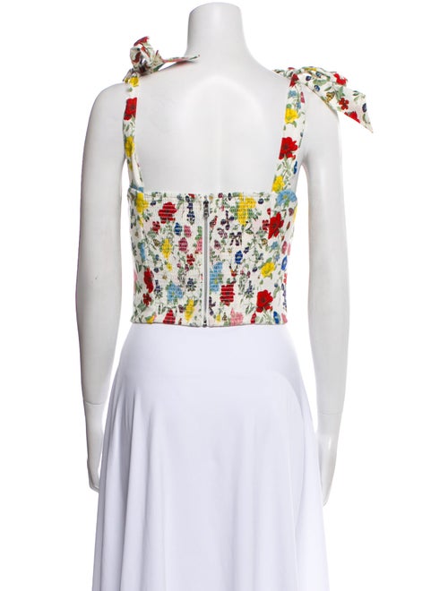 Alice + Olivia Linen Floral Print Crop Top