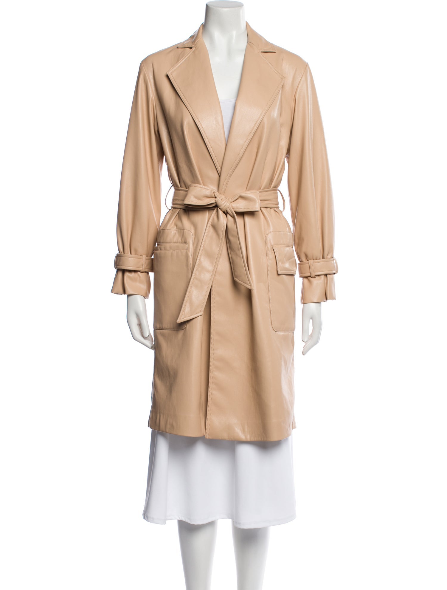 Alice + Olivia Faux Leather Trench Coat