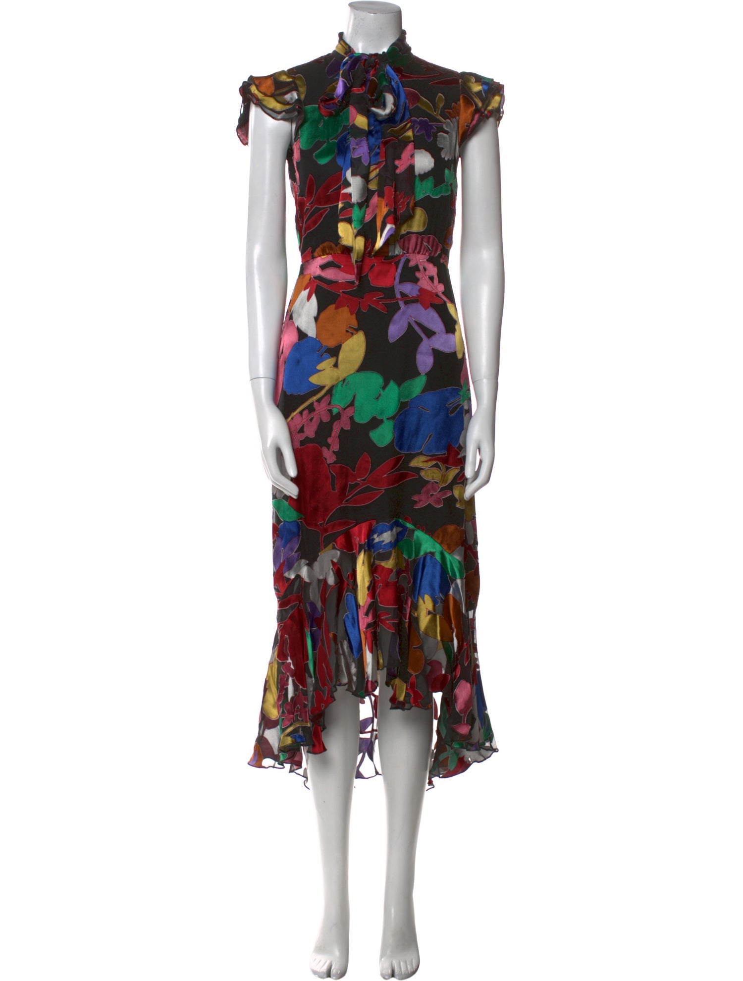 Alice + Olivia Floral Print Midi Length Dress