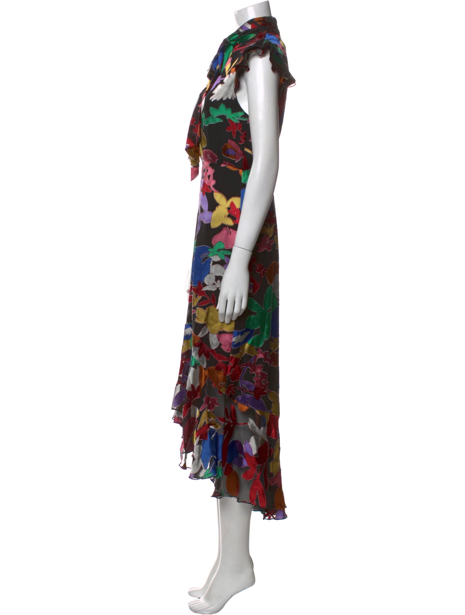 Alice + Olivia Floral Print Midi Length Dress