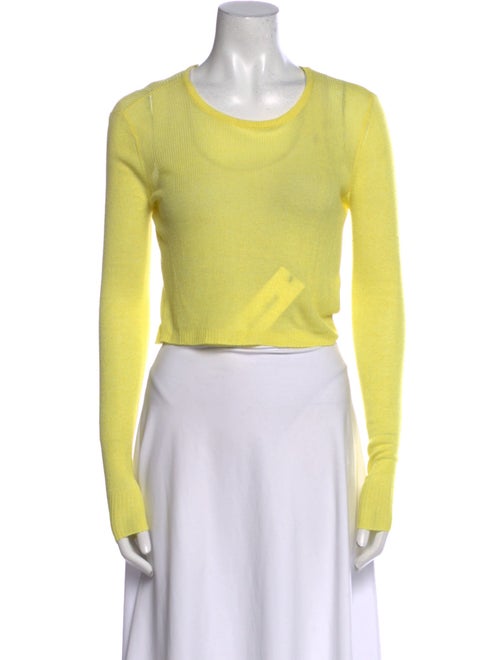 Alice + Olivia Scoop Neck Long Sleeve Crop Top