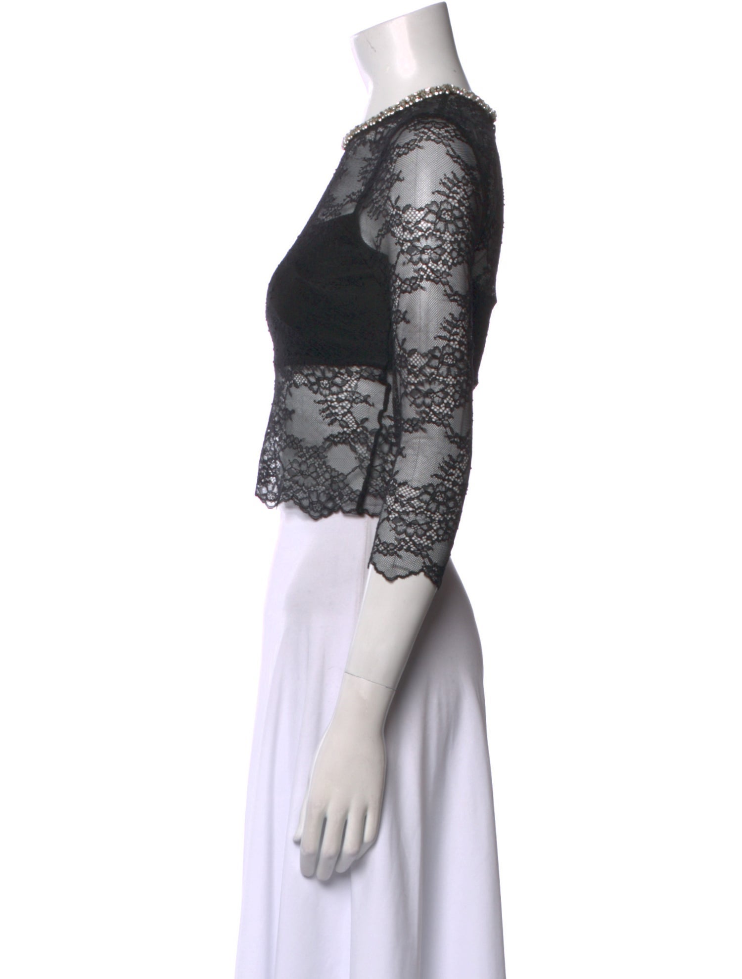 Alice + Olivia Lace Lace Pattern Crop Top