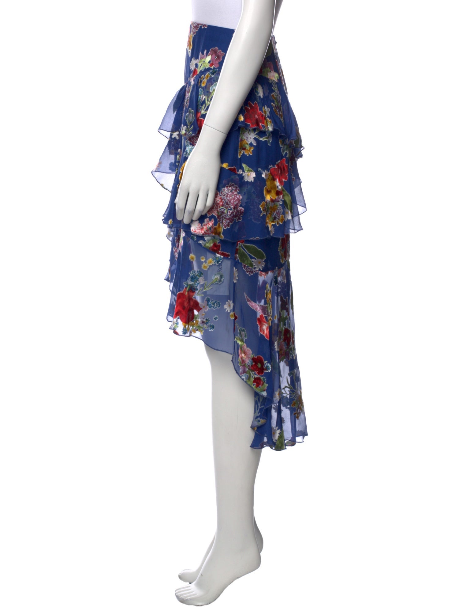 Alice + Olivia Floral Print Midi Length Skirt