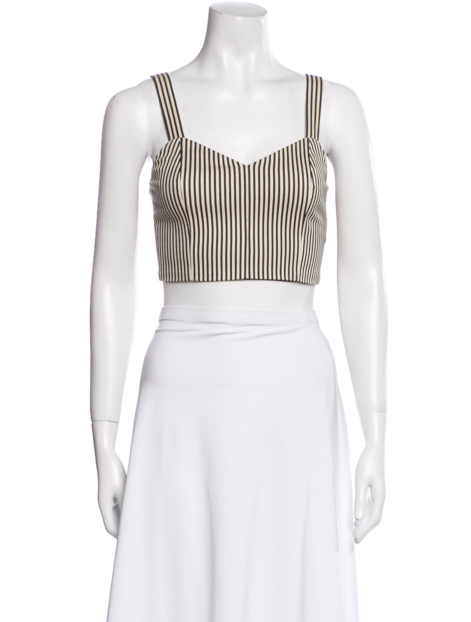 Alice + Olivia Striped Square Neckline Crop Top