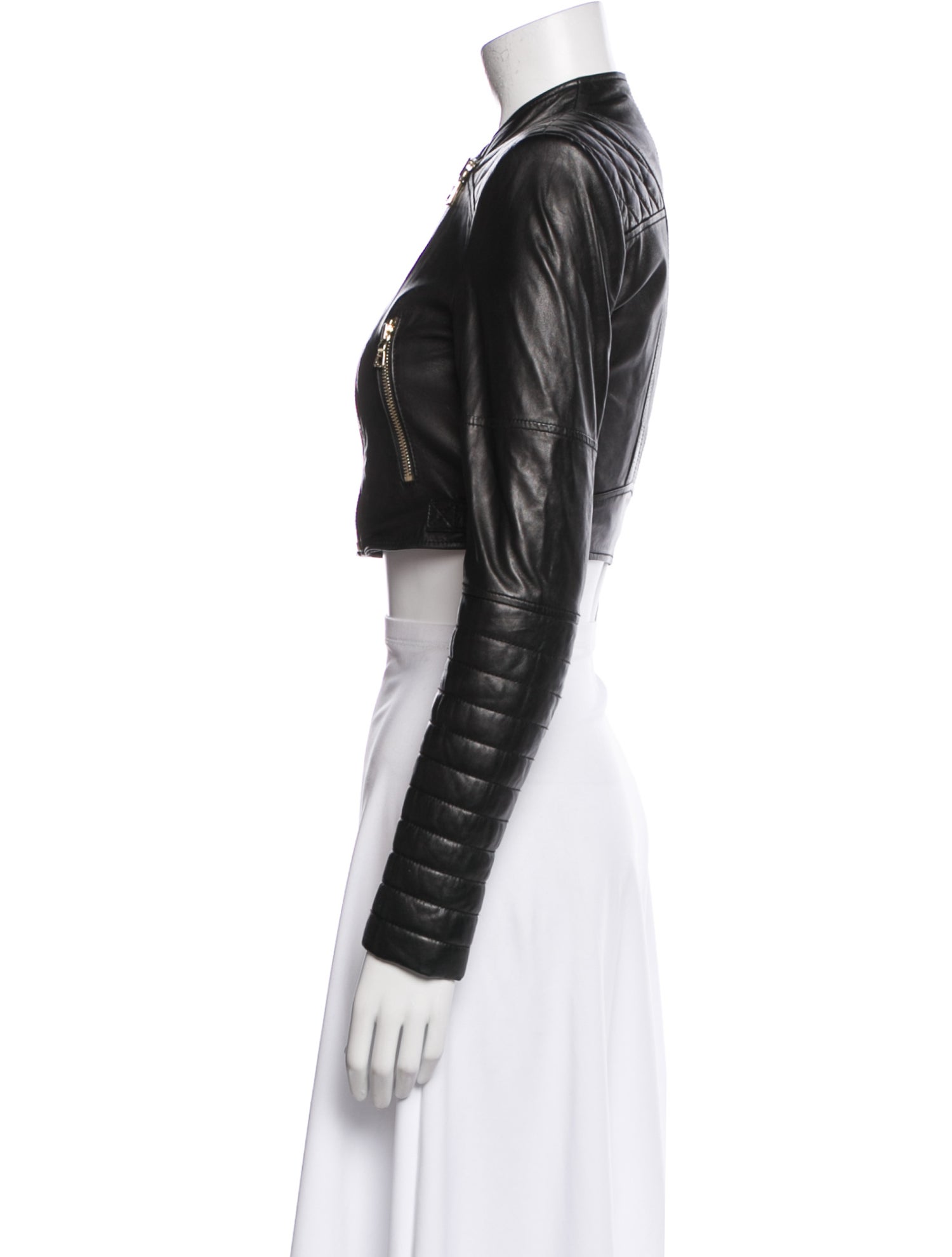 Alice + Olivia Lamb Leather Biker Jacket