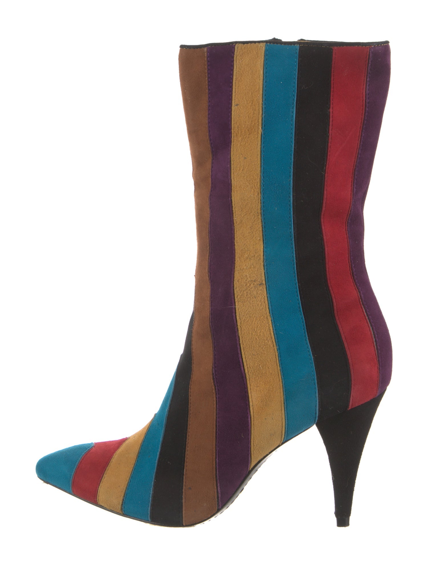Alice + Olivia Suede Colorblock Pattern Sock Boots