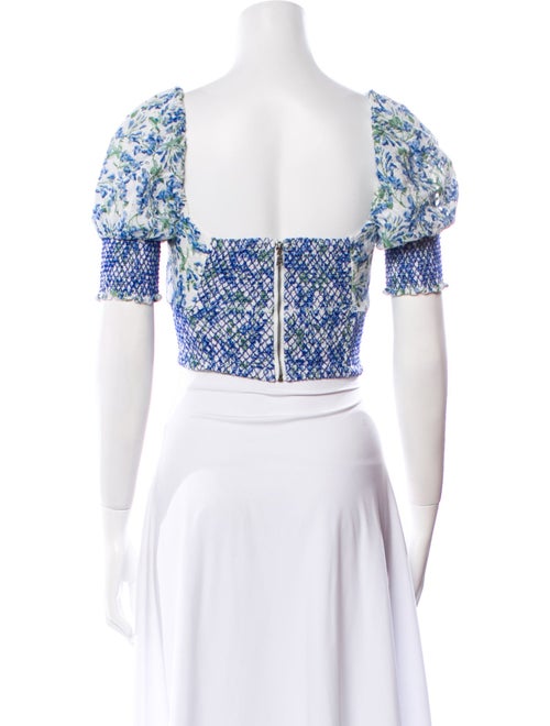 Alice + Olivia Floral Print Square Neckline Crop Top