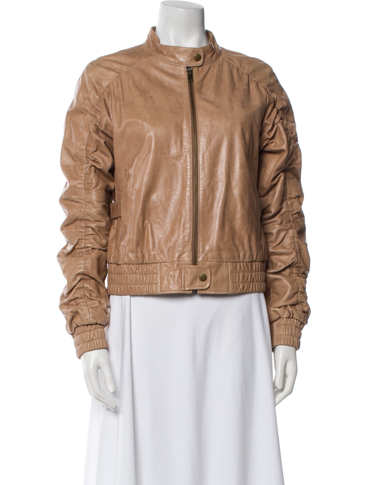 Alice + Olivia Leather Bomber Jacket