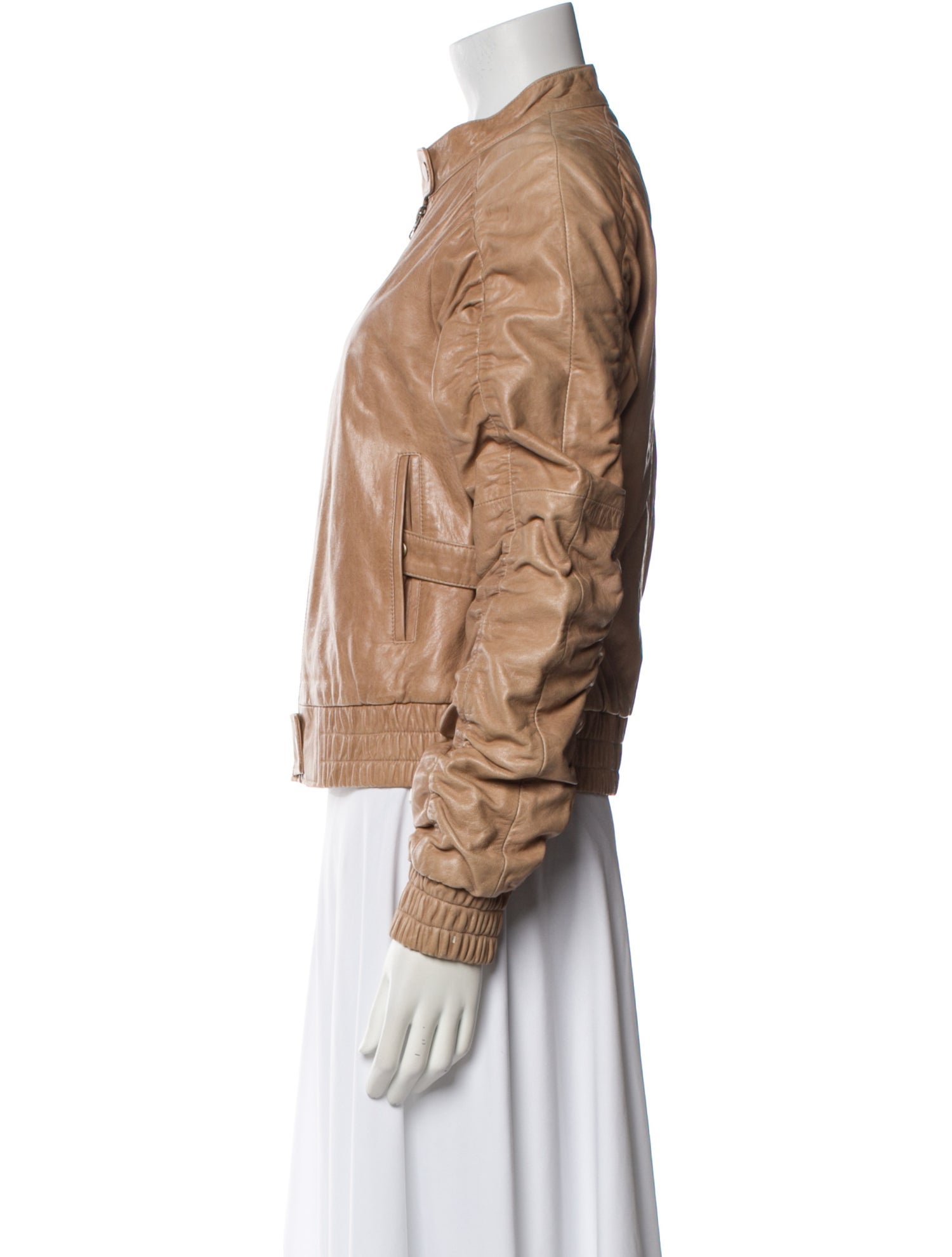 Alice + Olivia Leather Bomber Jacket