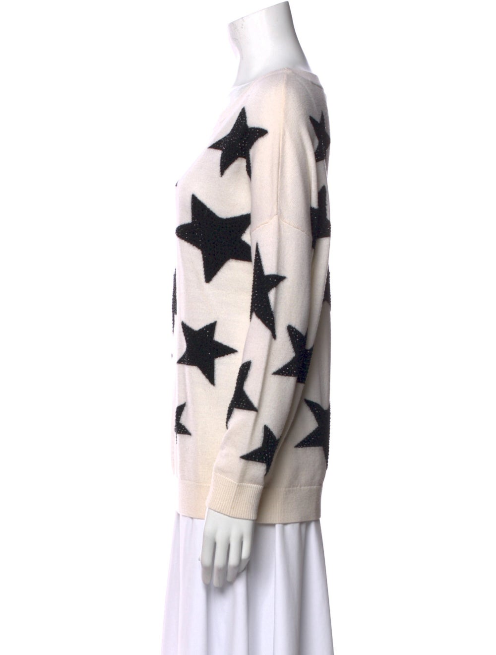 Alice + Olivia Wool Pullover White Printed Crysta… - image 2