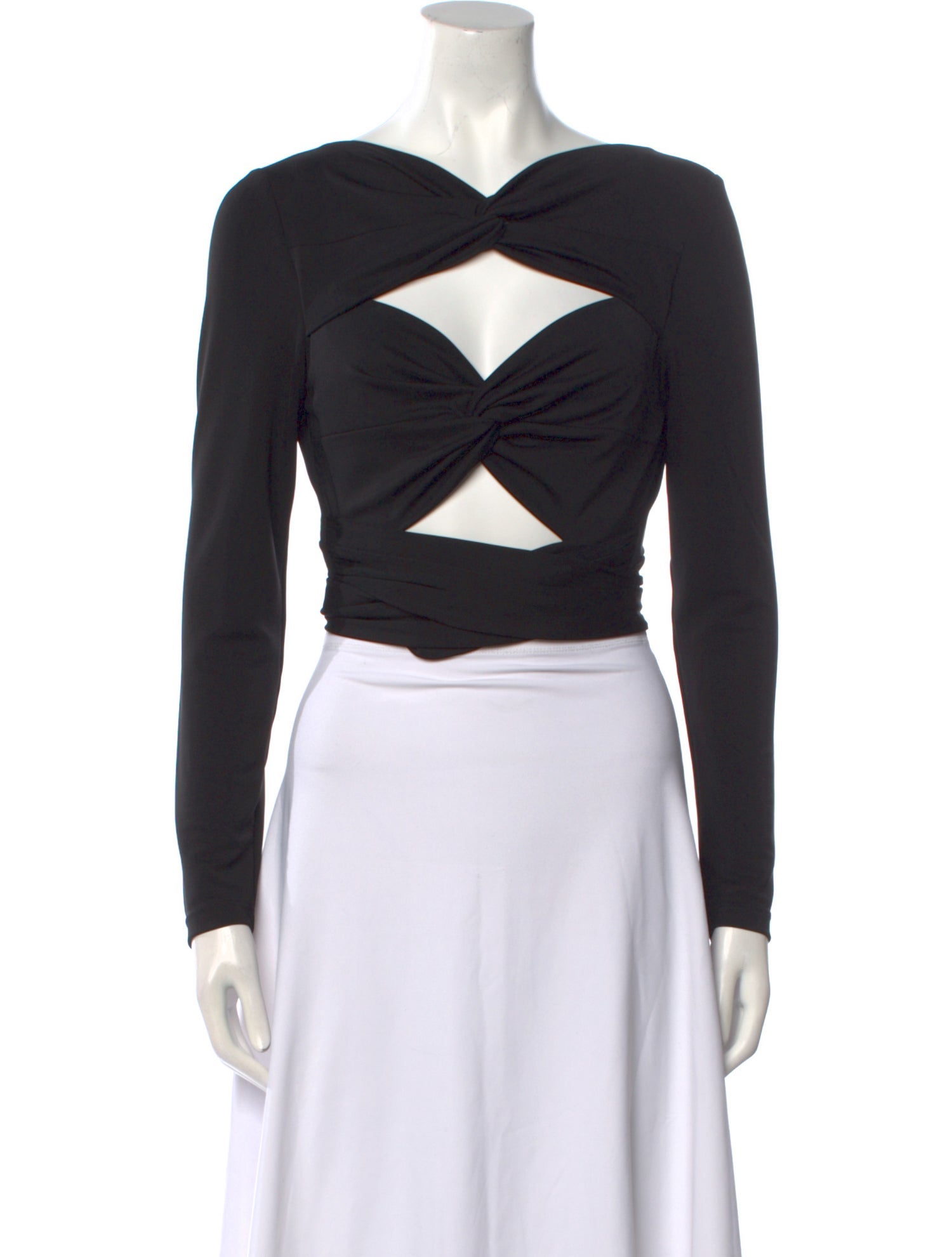 Alice + Olivia V-Neck Long Sleeve Crop Top