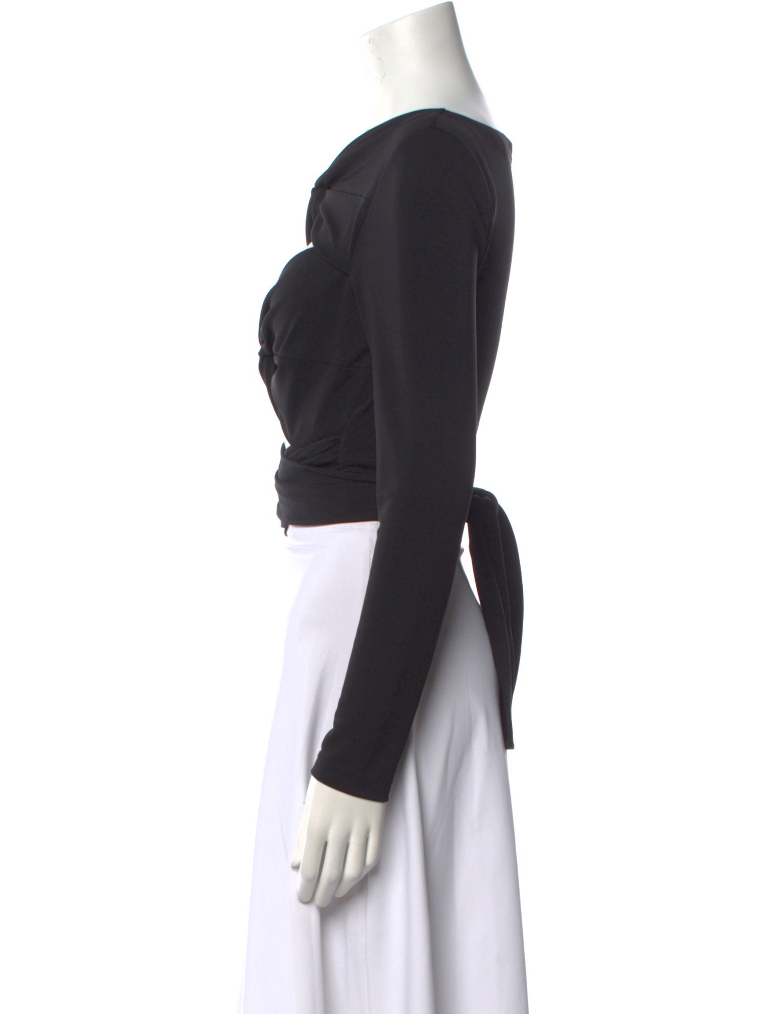 Alice + Olivia V-Neck Long Sleeve Crop Top