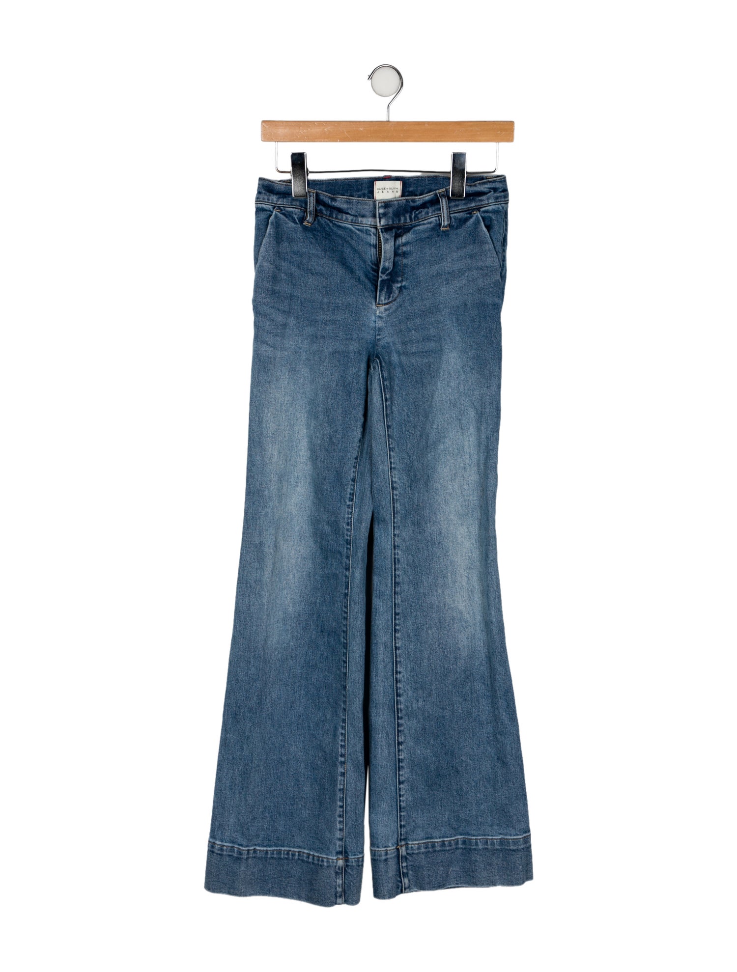 Alice + Olivia Mid-Rise Wide Leg Jeans