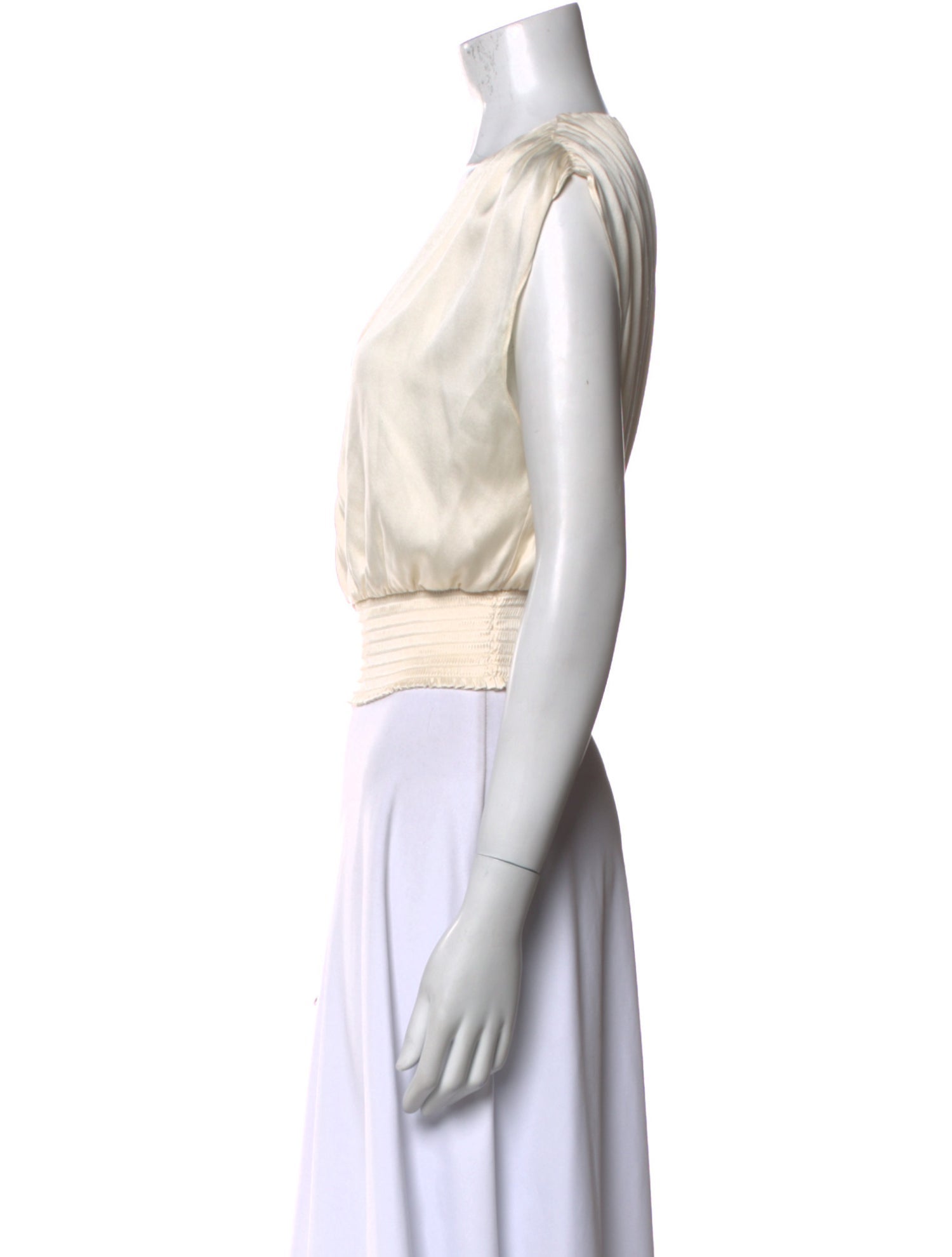 Alice + Olivia Silk V-Neck Crop Top