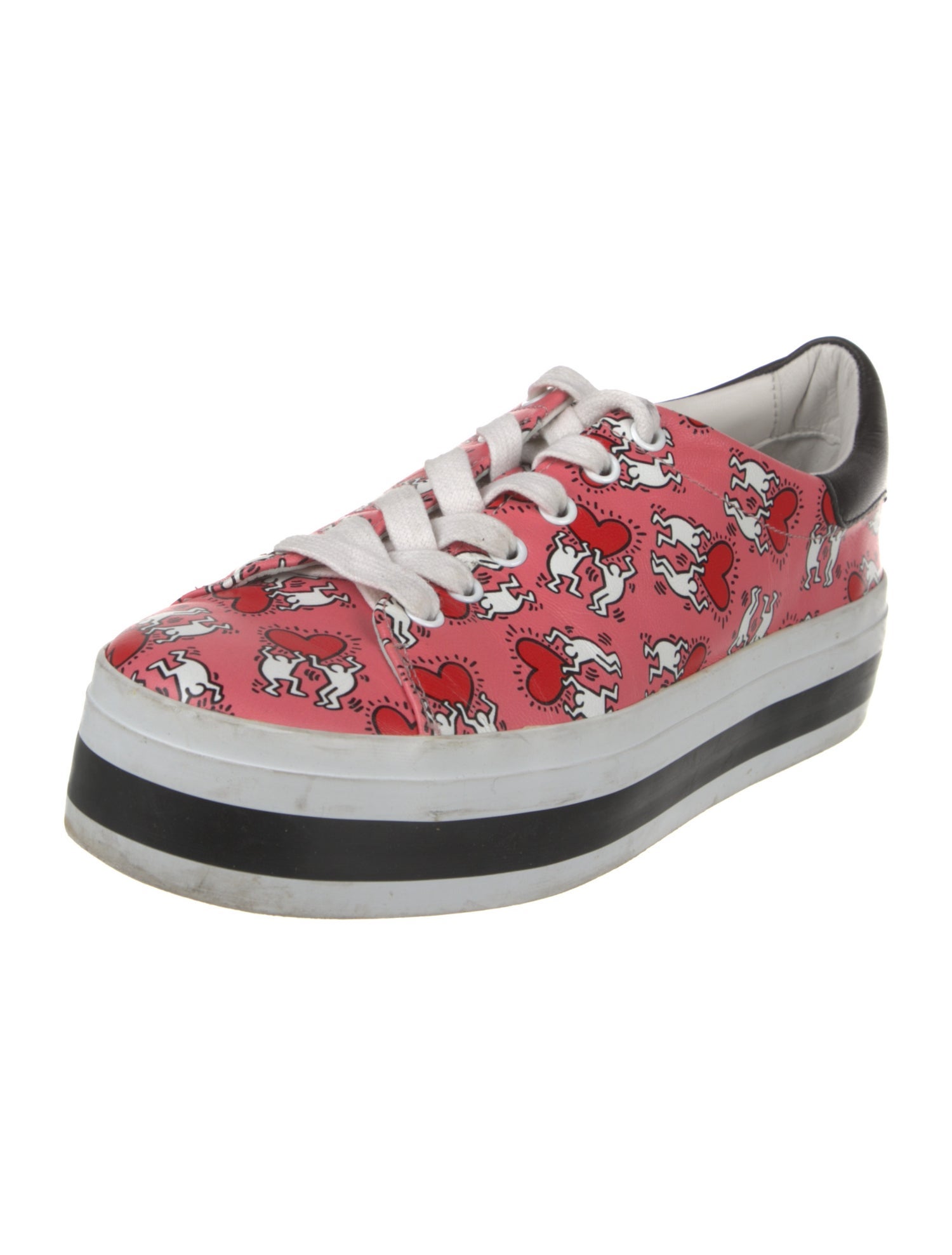 Alice + Olivia Leather Printed Sneakers