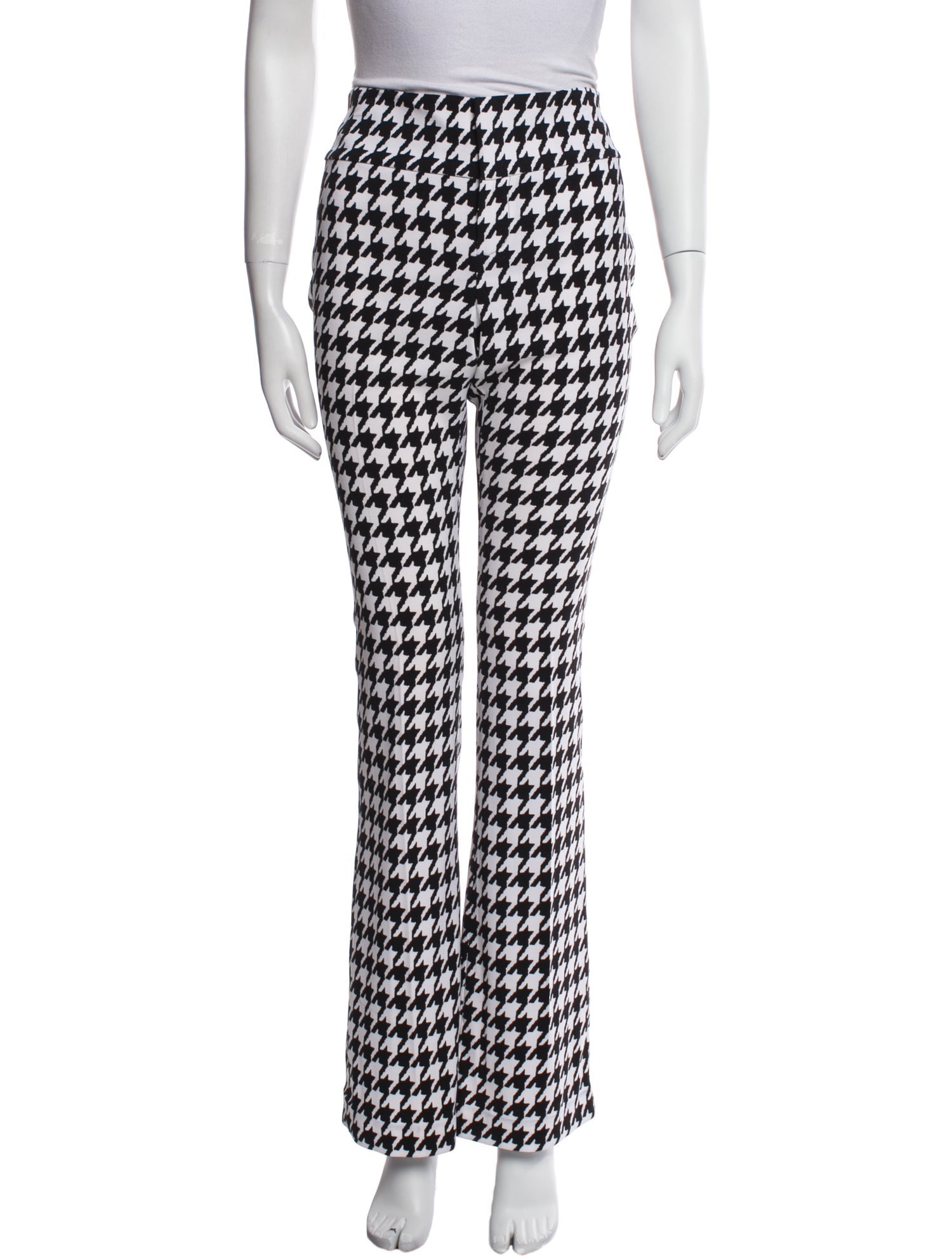 Alice + Olivia Houndstooth Print Straight Leg Pants