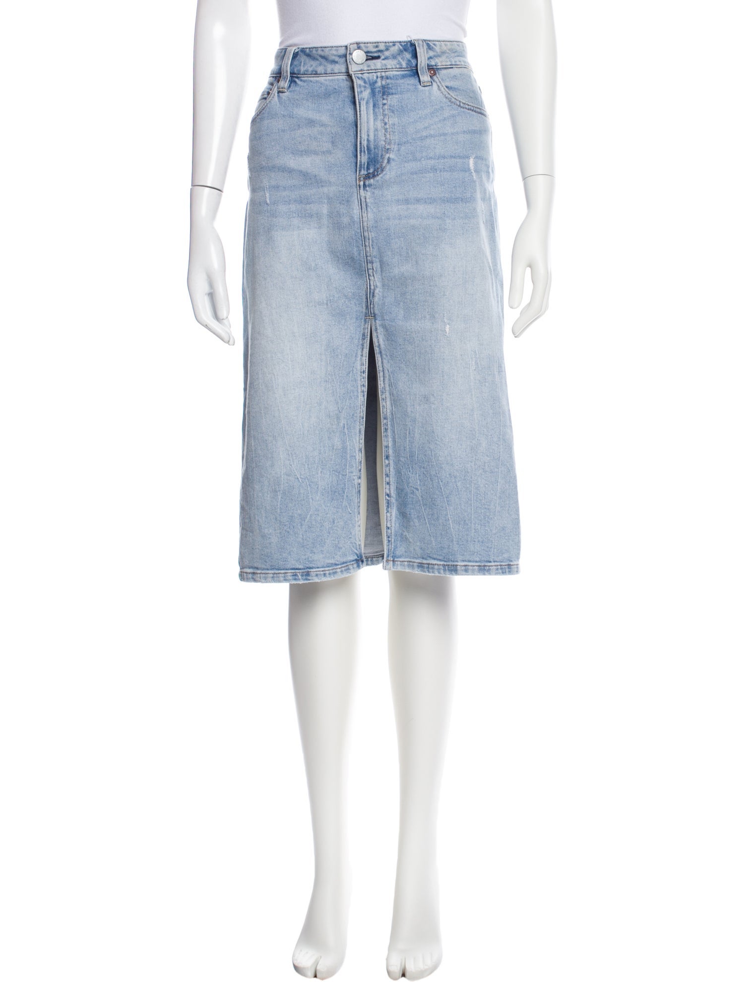 Alice + Olivia Distressed Accents Knee-Length Skirt