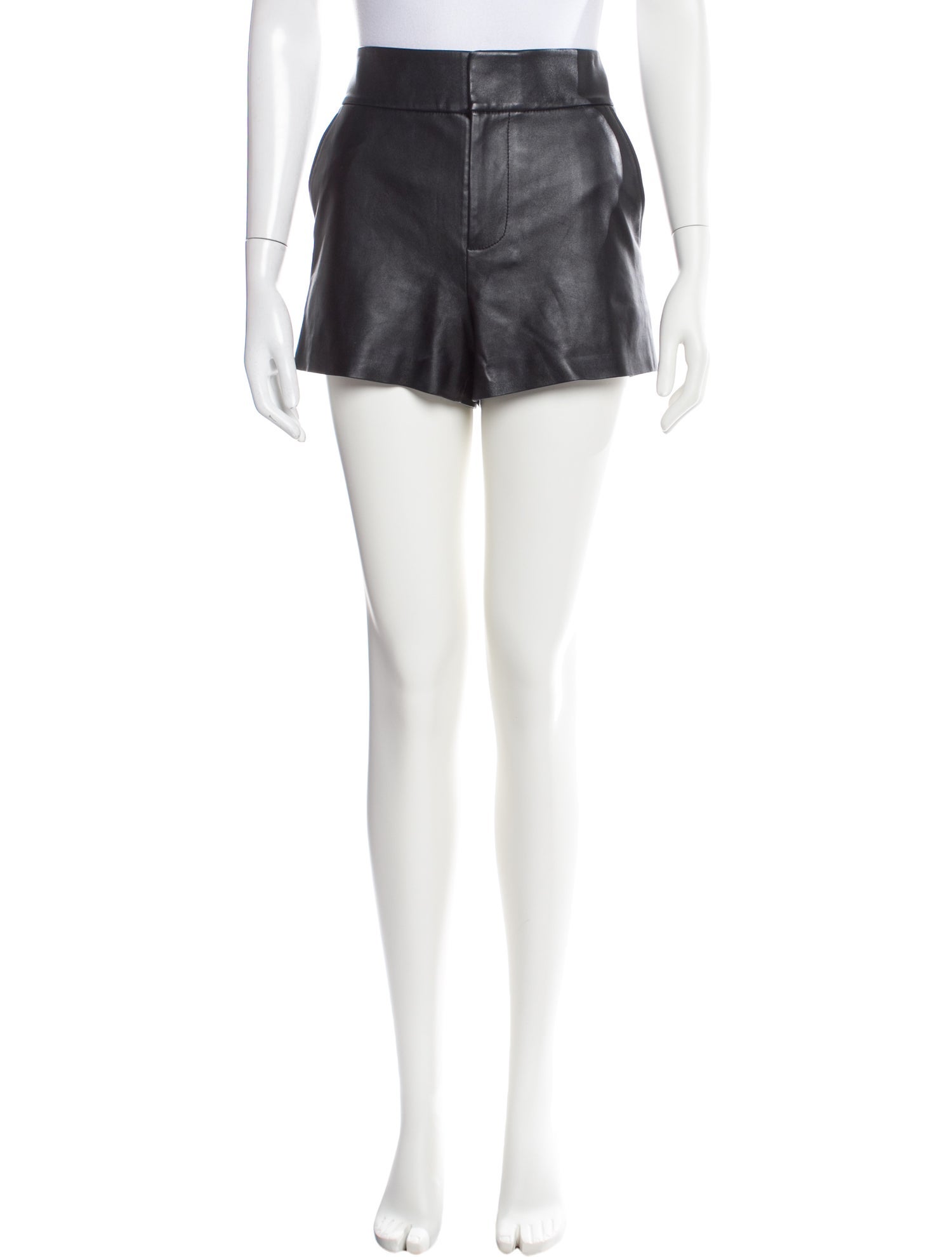 Alice + Olivia Lamb Leather Mini Shorts