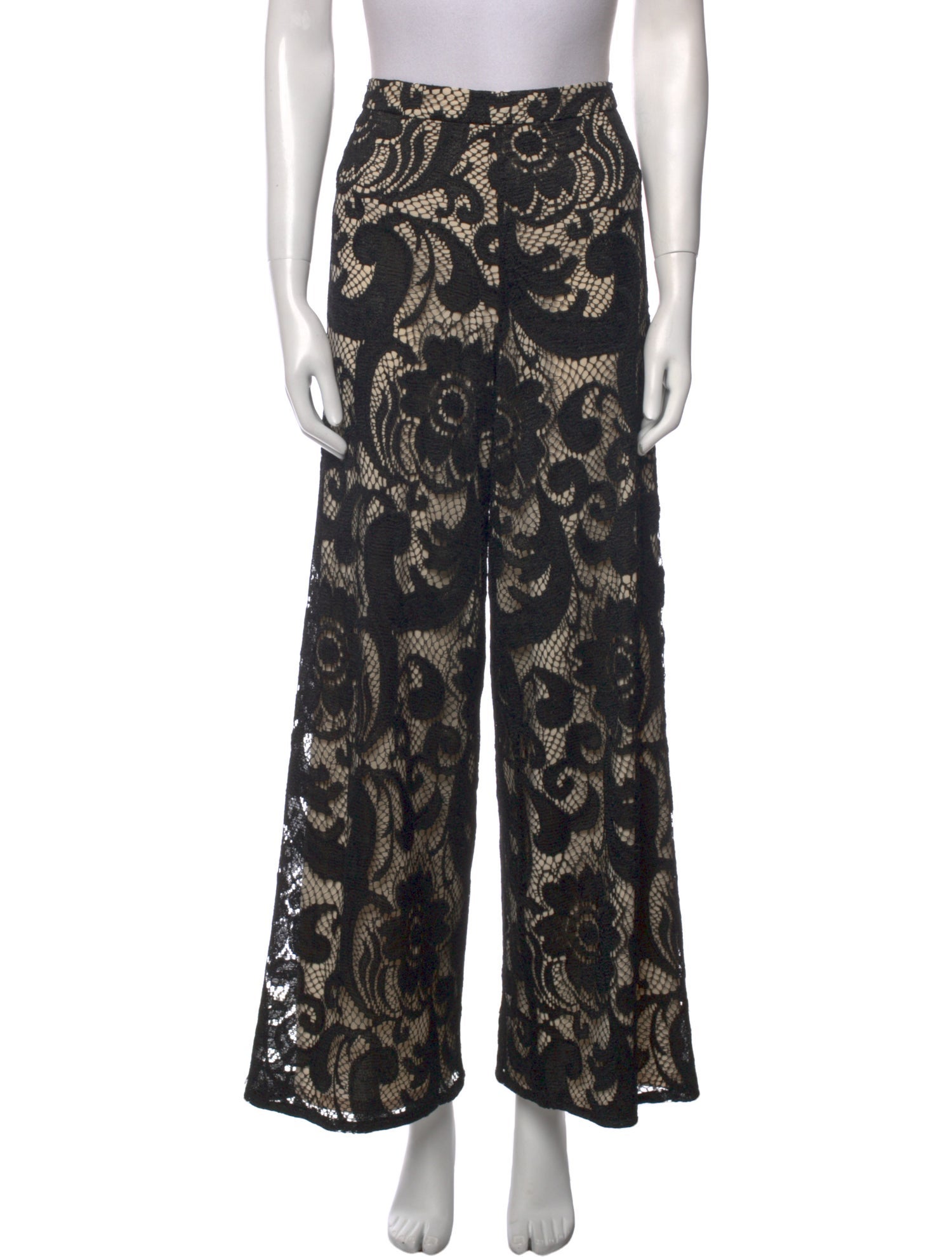 Alice + Olivia Lace Pattern Wide Leg Pants