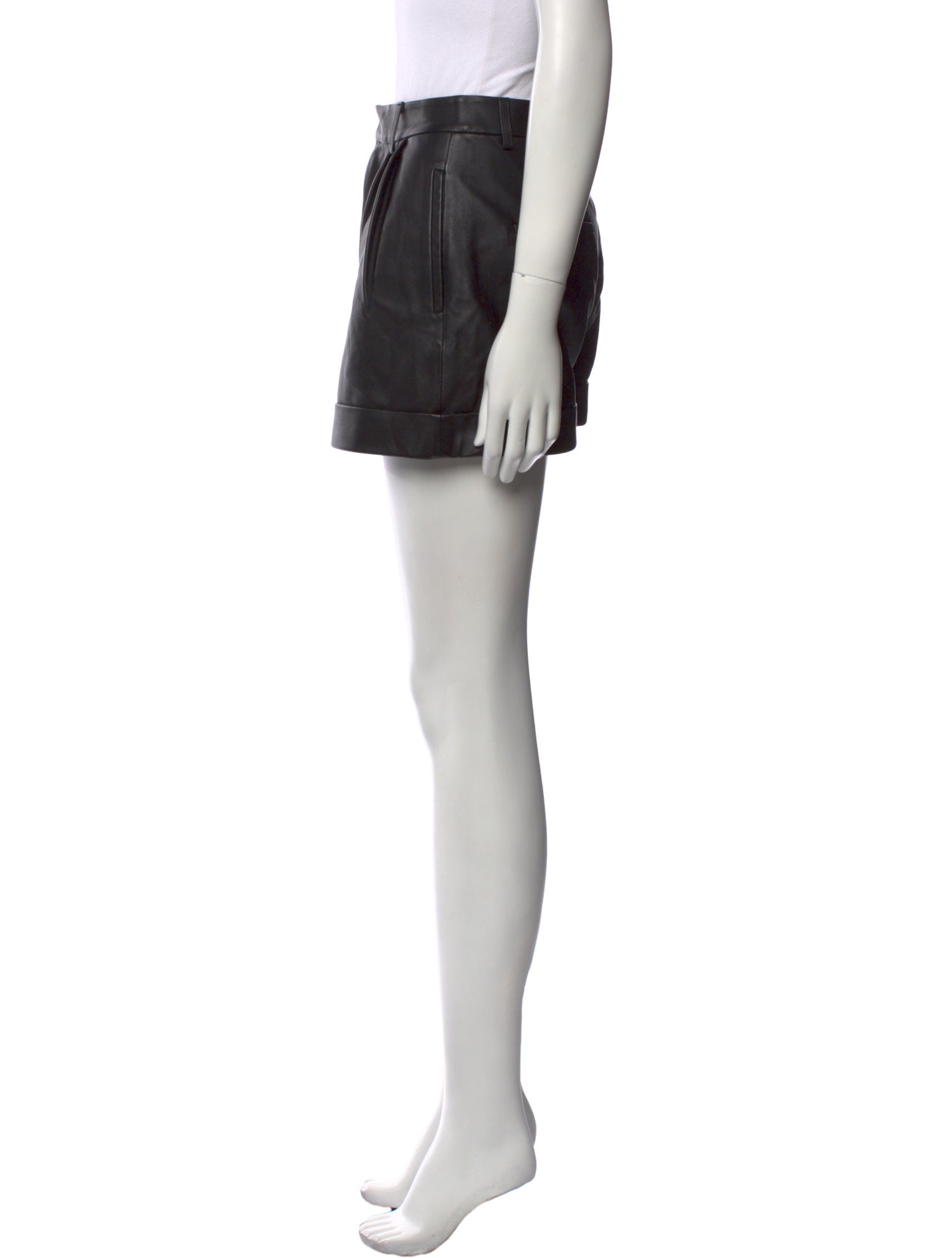 Alice + Olivia Lamb Leather Mini Shorts