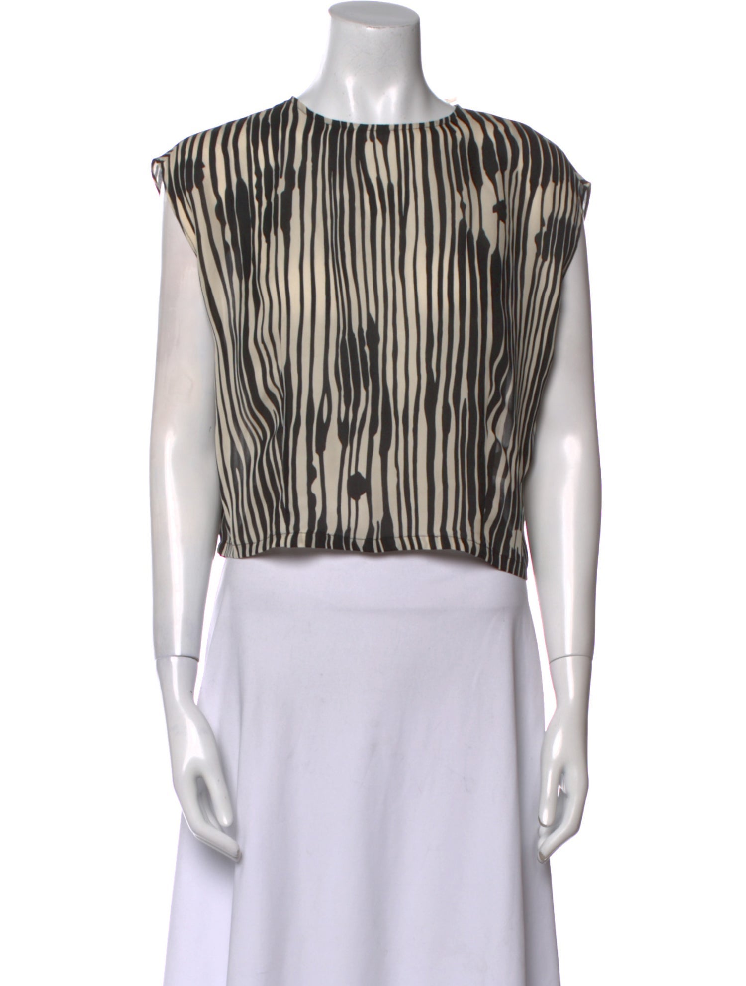 Alice + Olivia Silk Striped Crop Top w/ Tags