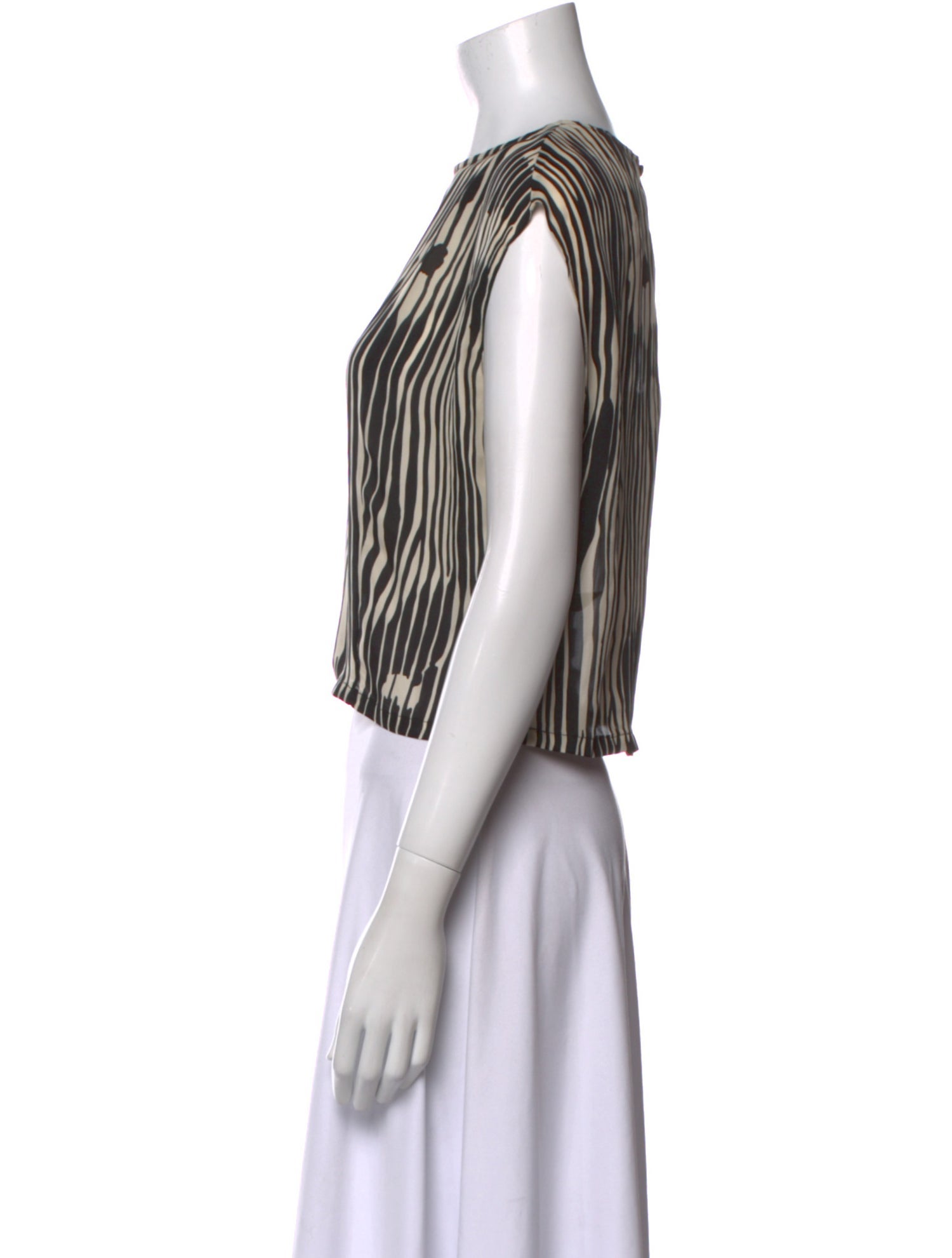 Alice + Olivia Silk Striped Crop Top w/ Tags