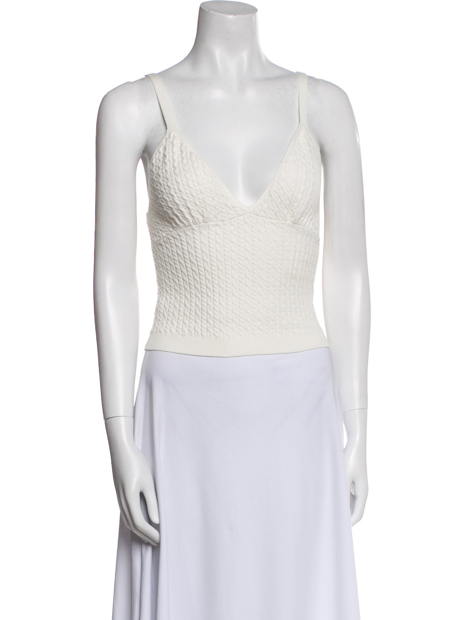 Alice + Olivia V-Neck Sleeveless Crop Top