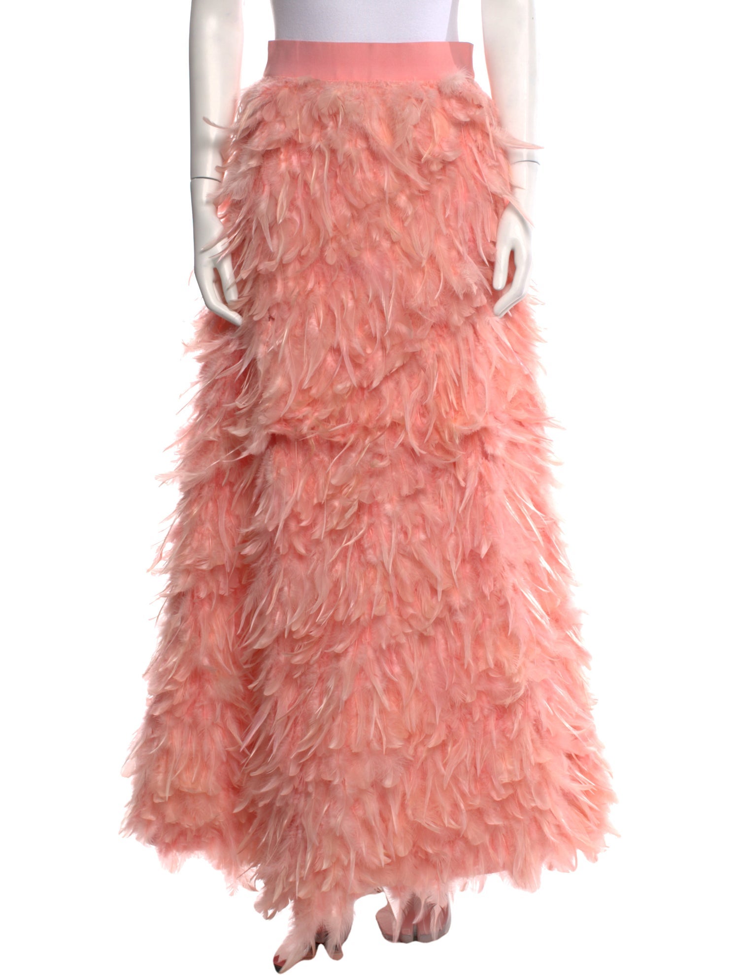 Alice + Olivia Feather Trim Long Skirt w/ Tags