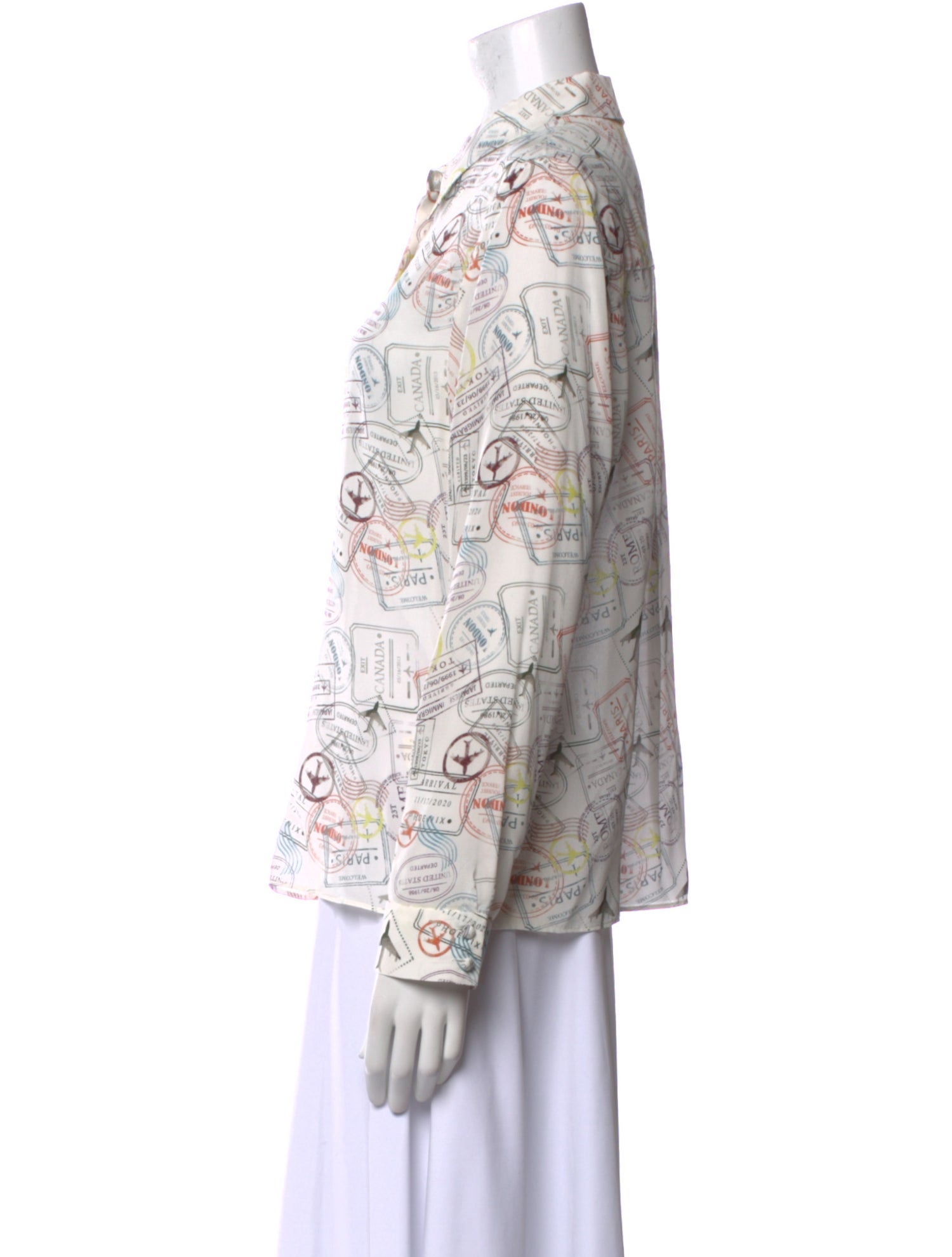 Alice + Olivia Silk Printed Button-Up Top