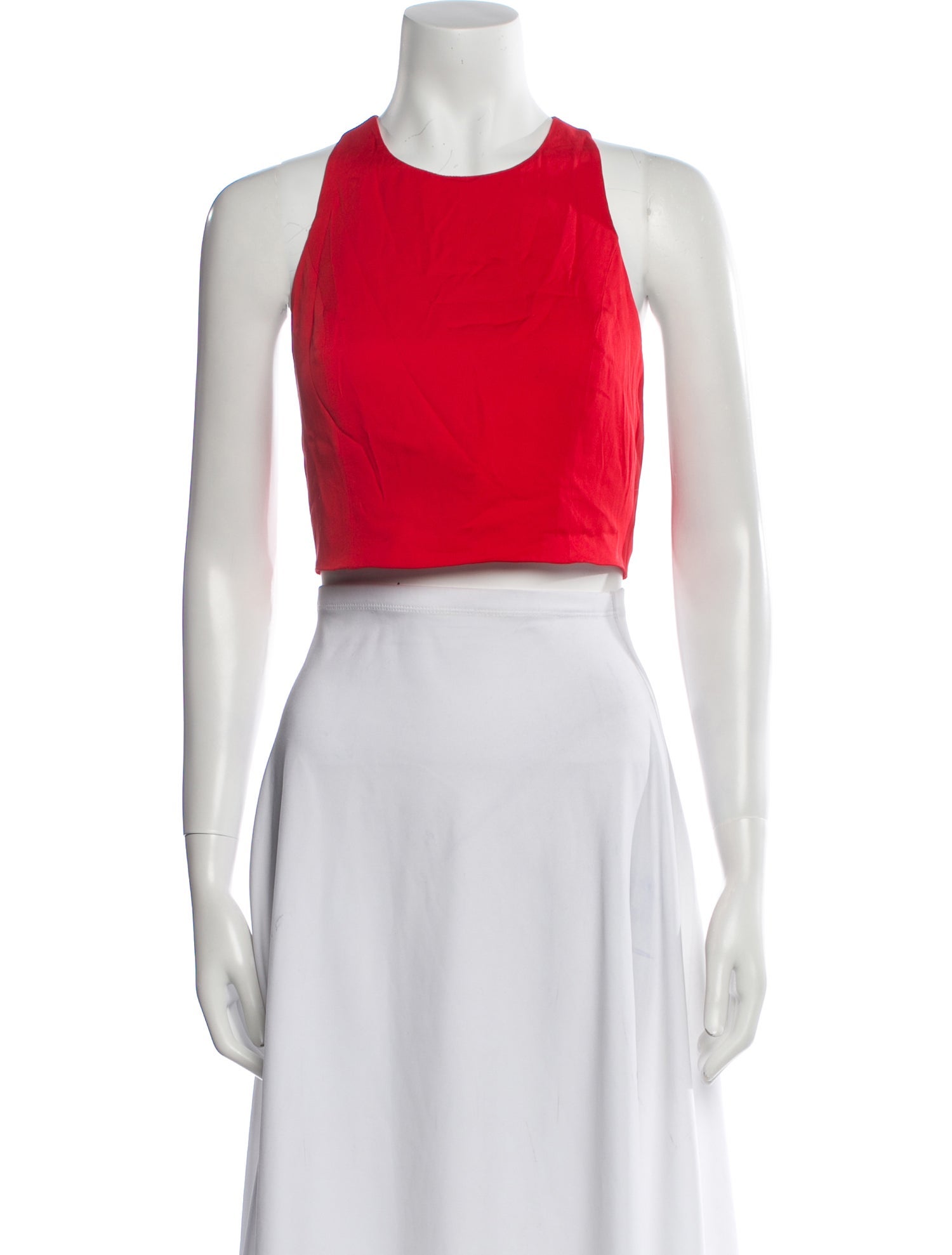 Alice + Olivia Silk Halterneck Crop Top