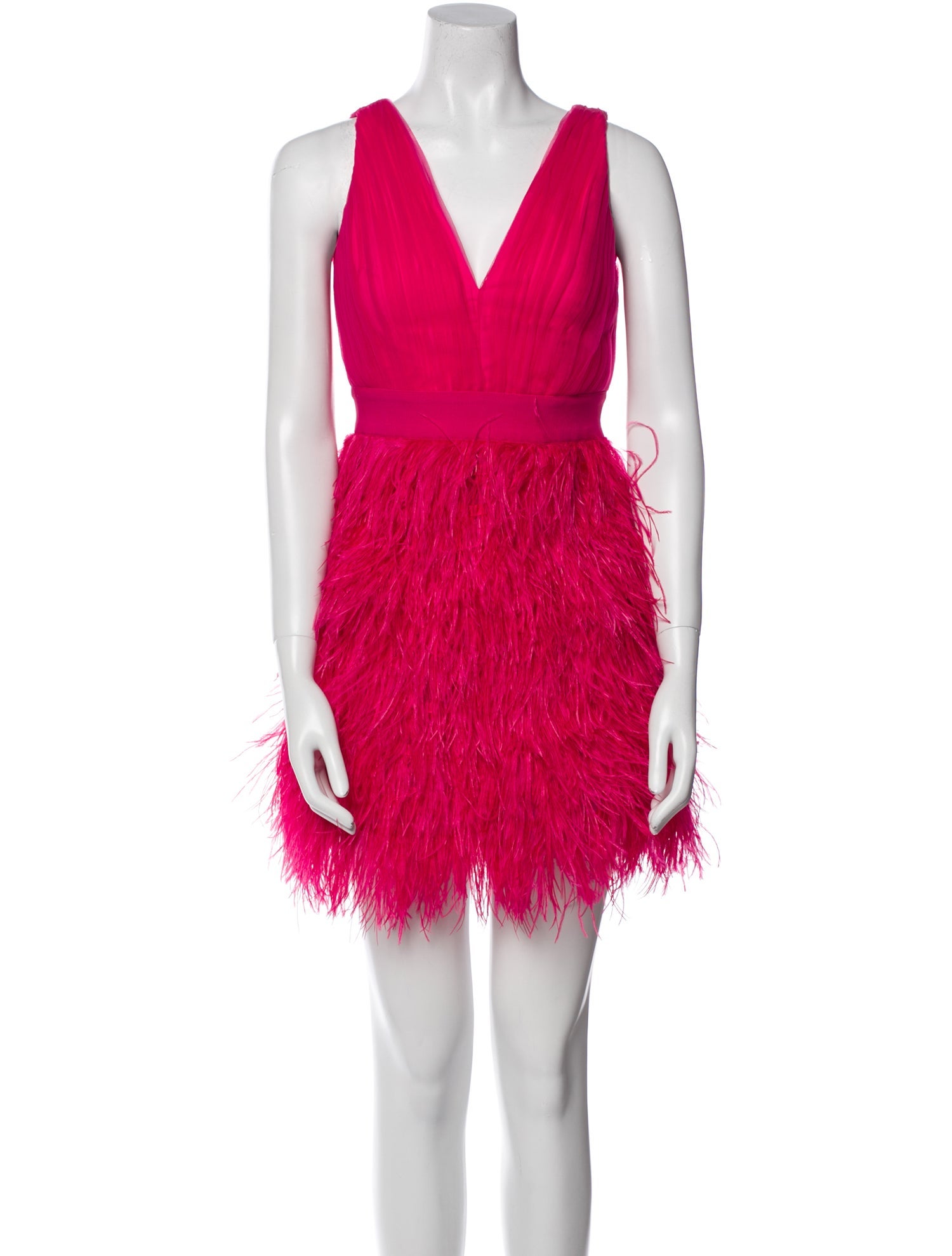 Alice + Olivia Ostrich Feather Mini Dress