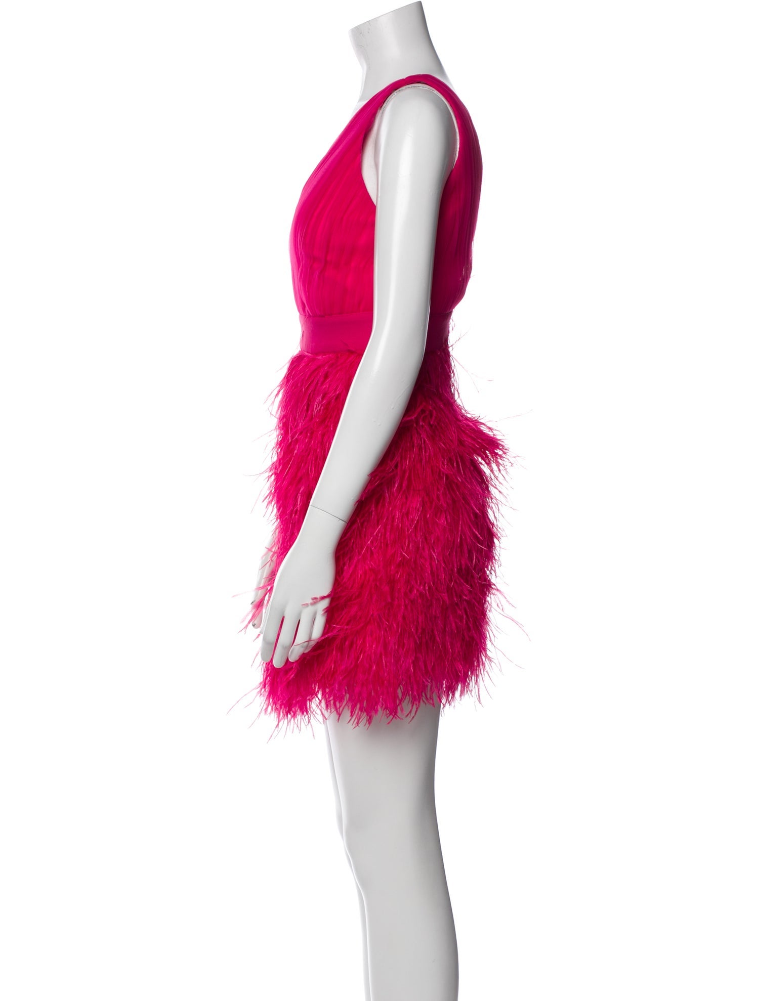 Alice + Olivia Ostrich Feather Mini Dress