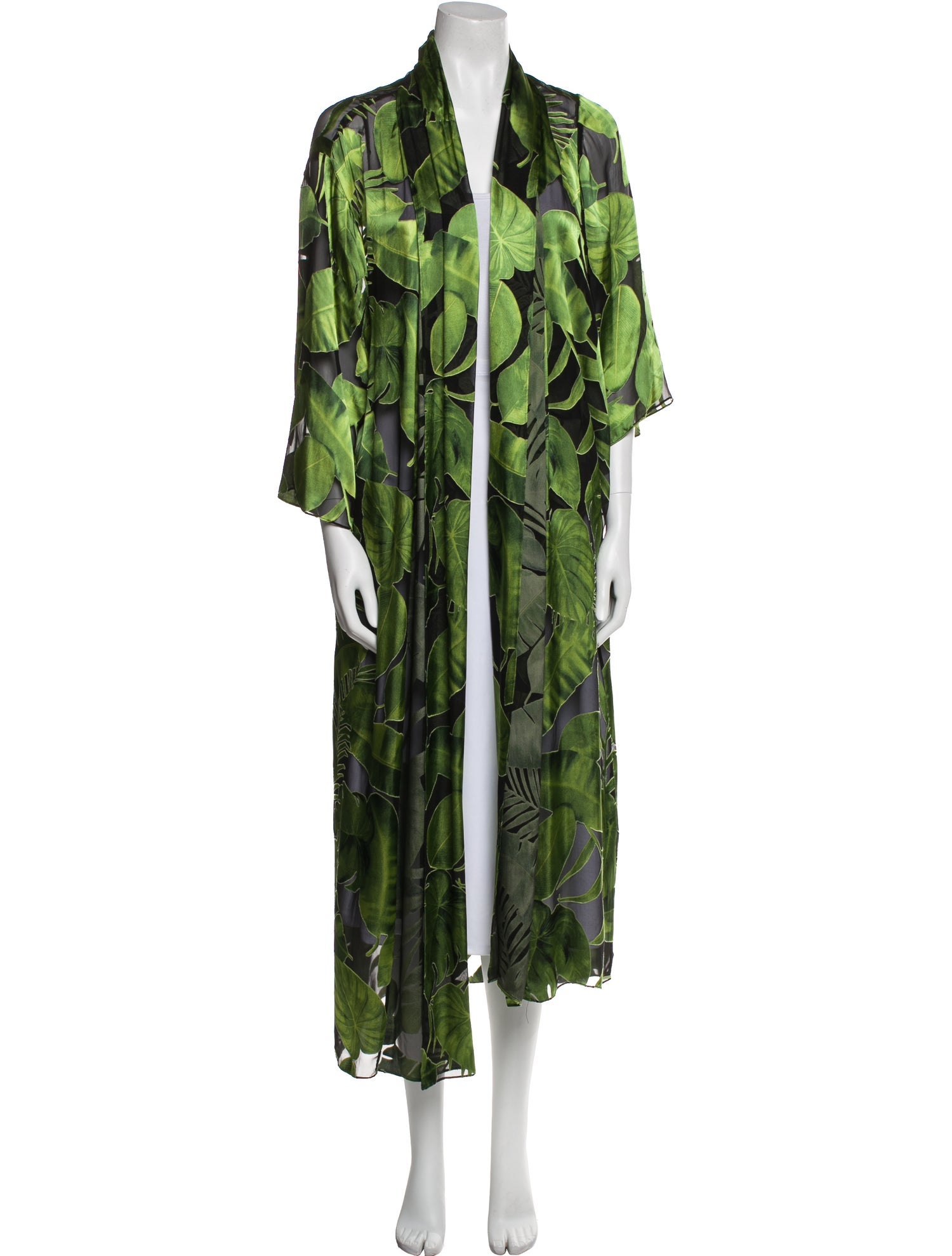 Alice + Olivia Printed Mesh Accents Robe