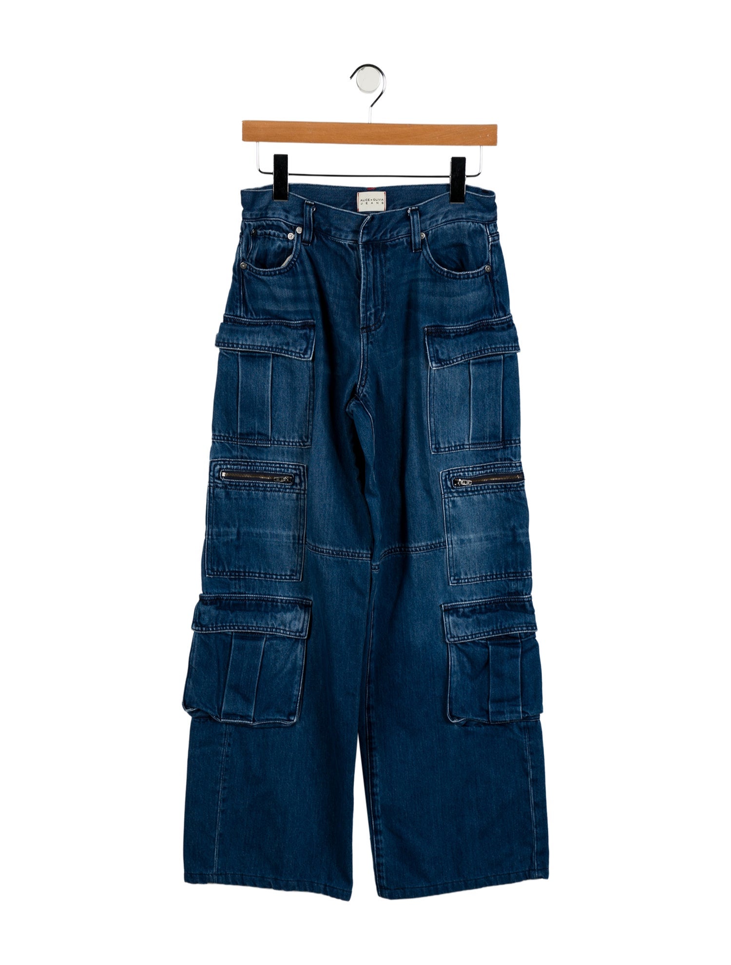 Alice + Olivia Mid-Rise Wide Leg Jeans